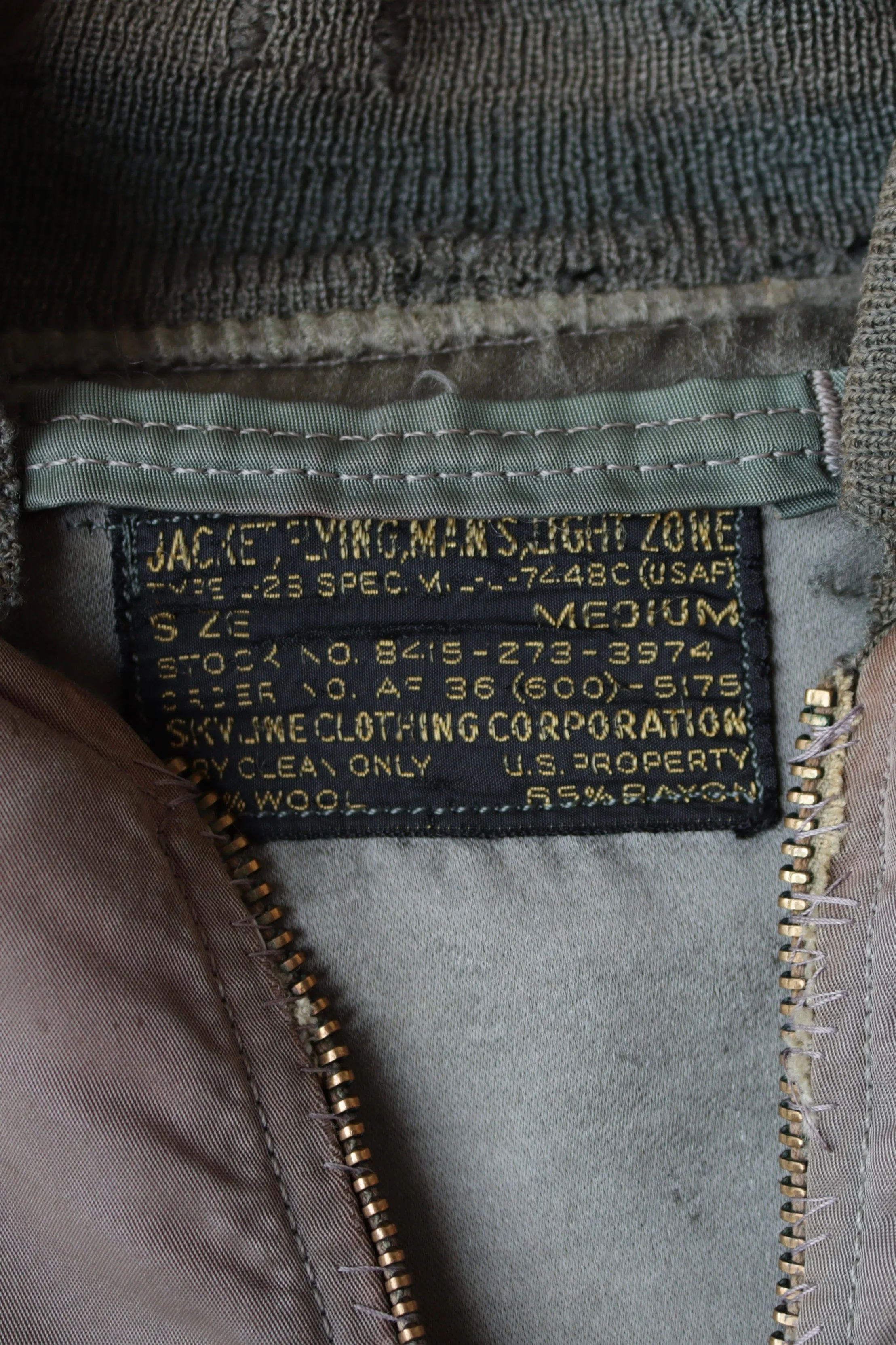 1950s USAF L-2B Lightzone Flight Bomber Jacket - M