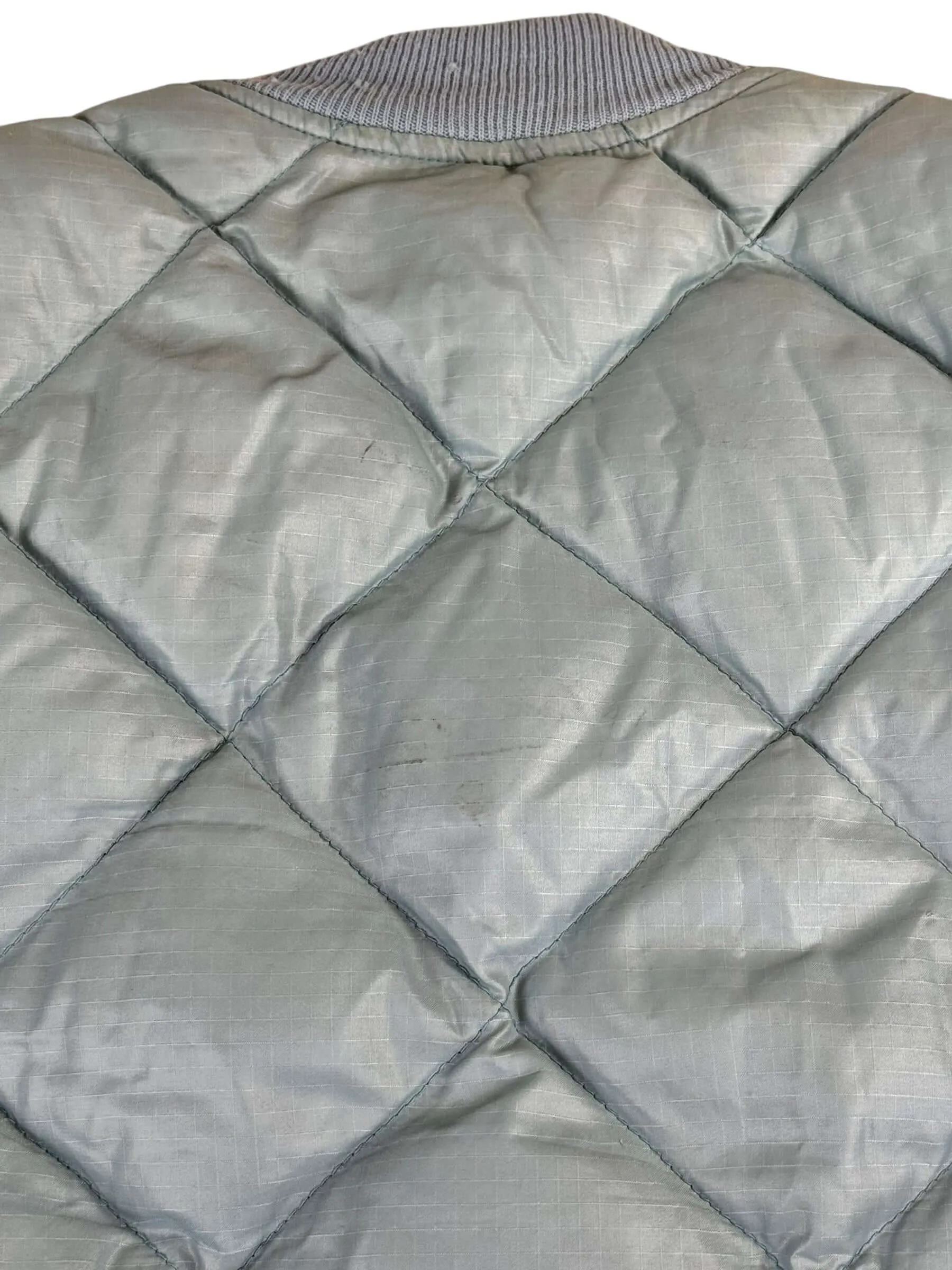 80s Eddie Bauer Pale Blue Quilted Puffer Jacket M