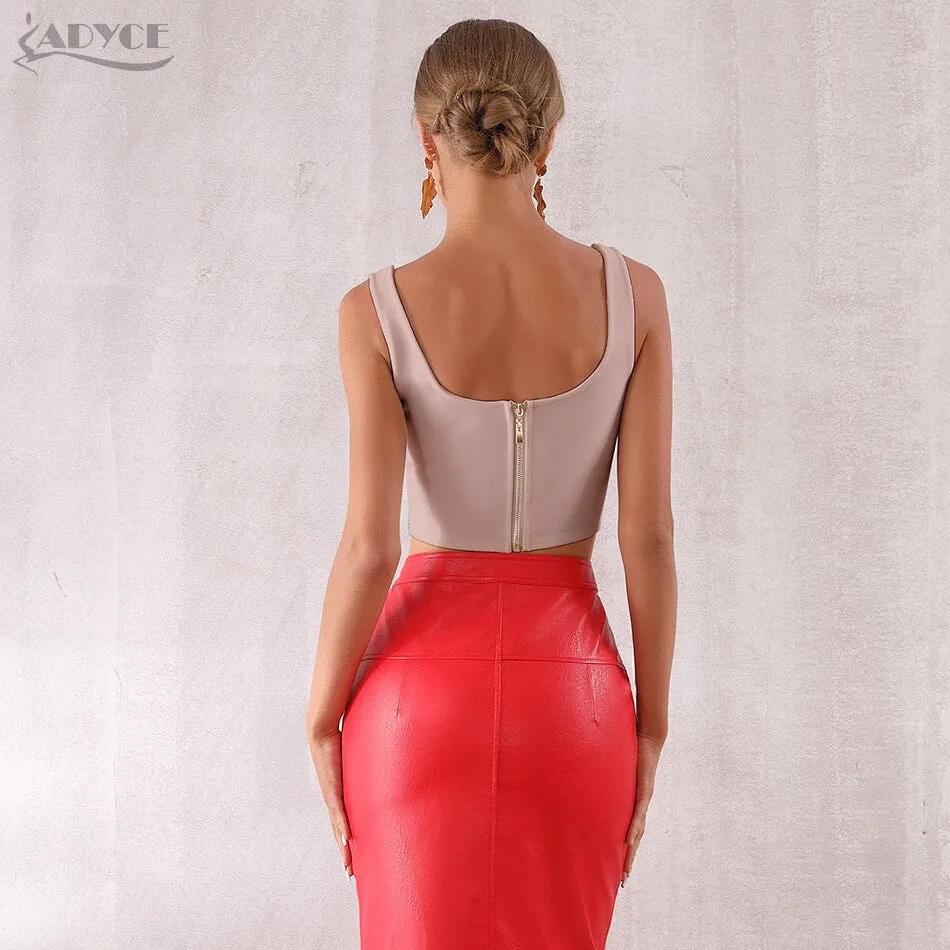 ADYCE 2020 Neue Sexy Frauen Bandage Tops Bluse Promi Runway Kurze Top Weste Rayon V-ausschnitt Tank Luxus Abend Party Frauen tops