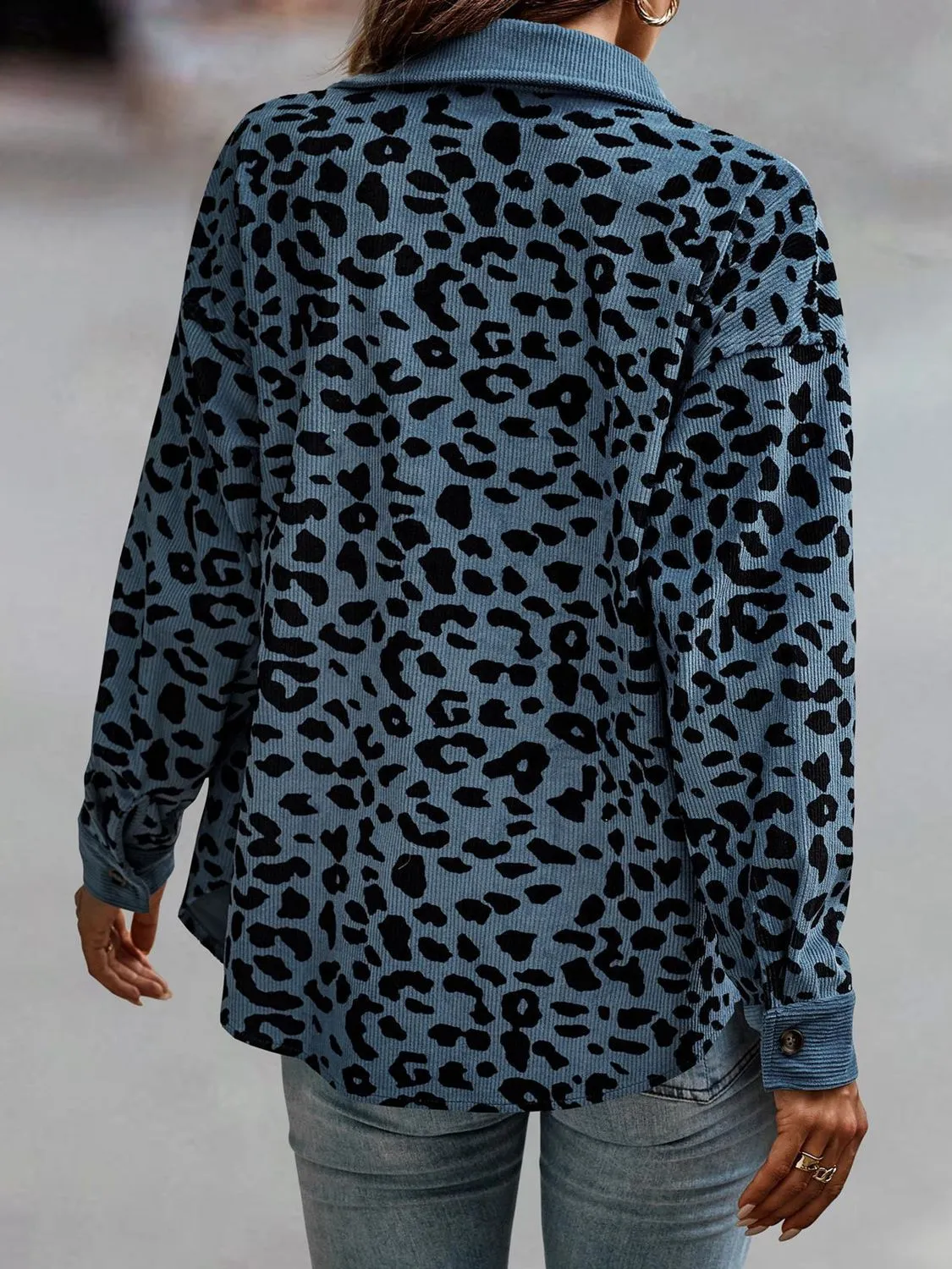 *APP EXCLUSIVE* Corduroy Leopard Buttoned Shacket