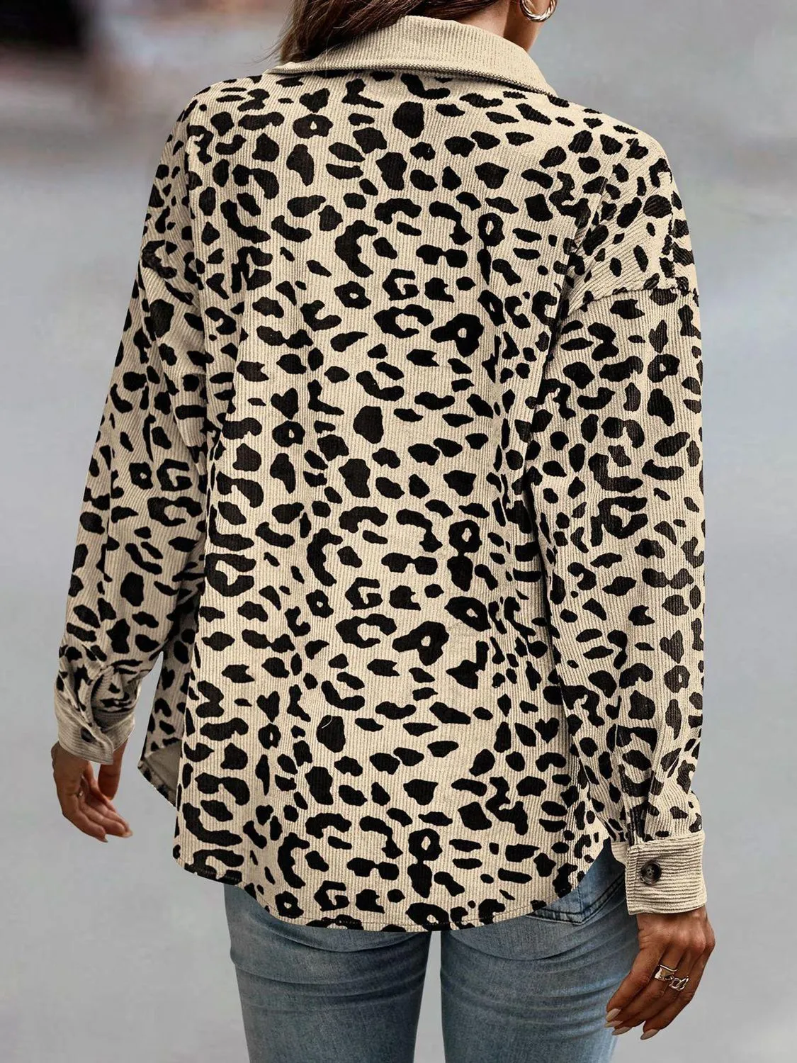 *APP EXCLUSIVE* Corduroy Leopard Buttoned Shacket
