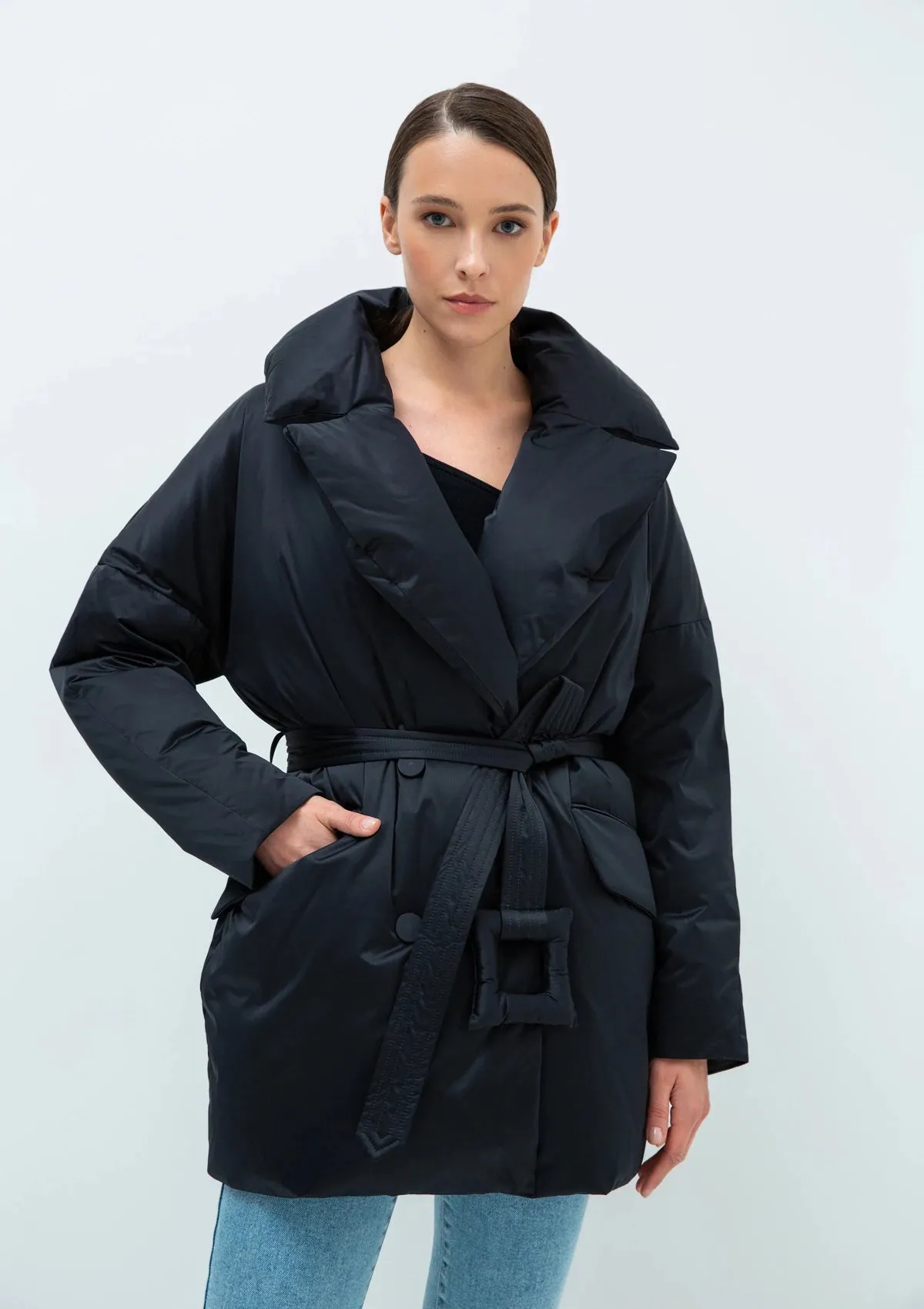 Aria Premium Down Fill Belted Jacket
