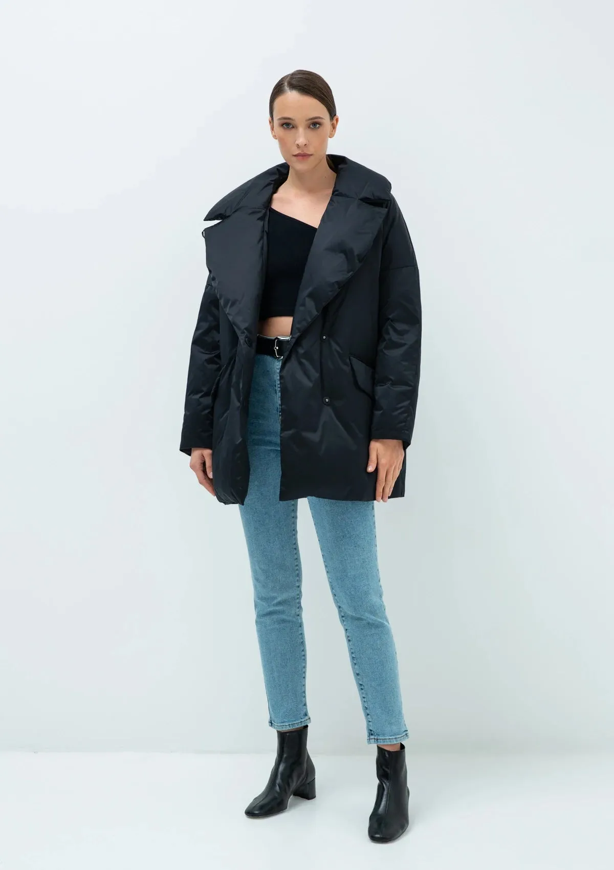 Aria Premium Down Fill Belted Jacket