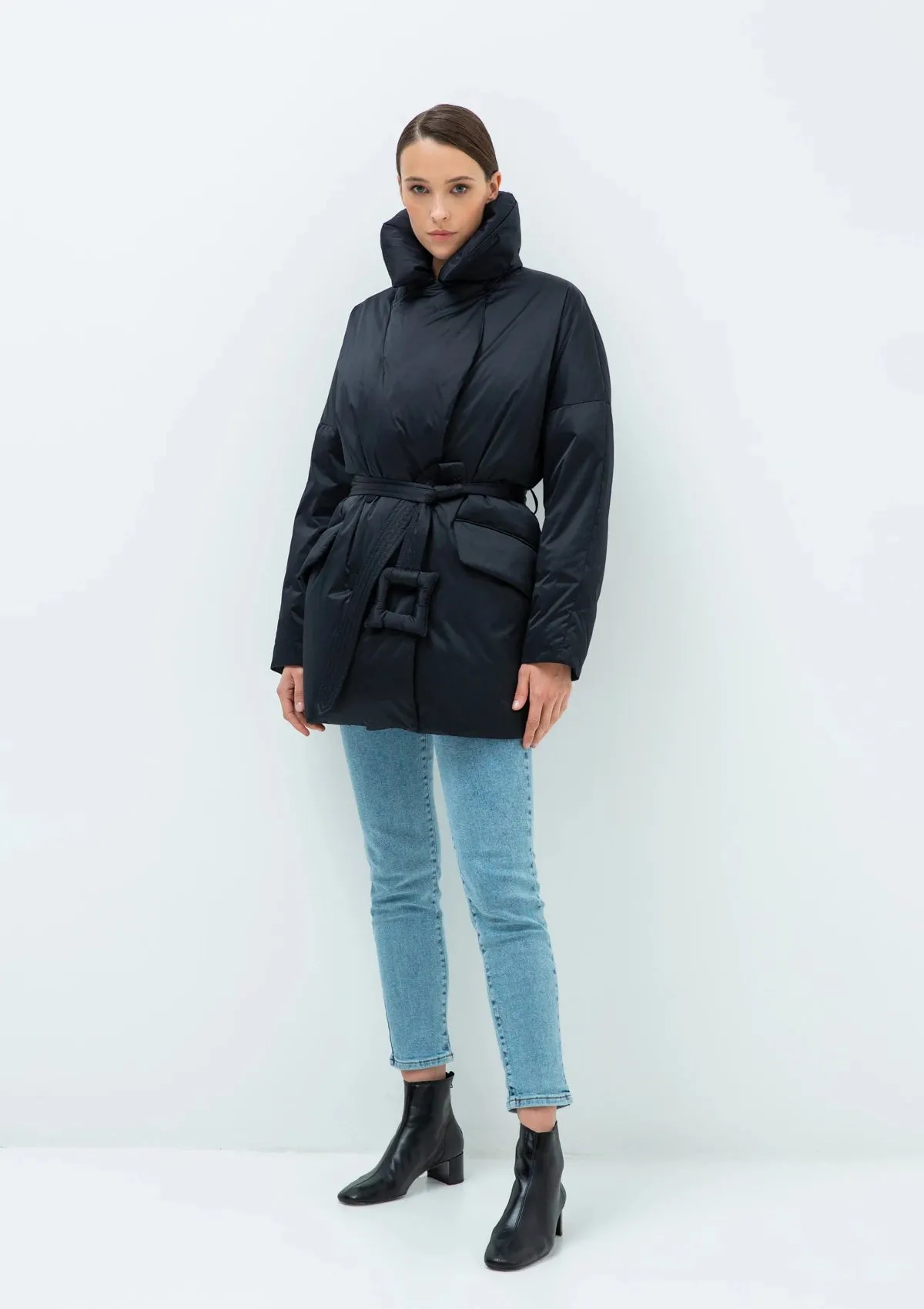 Aria Premium Down Fill Belted Jacket