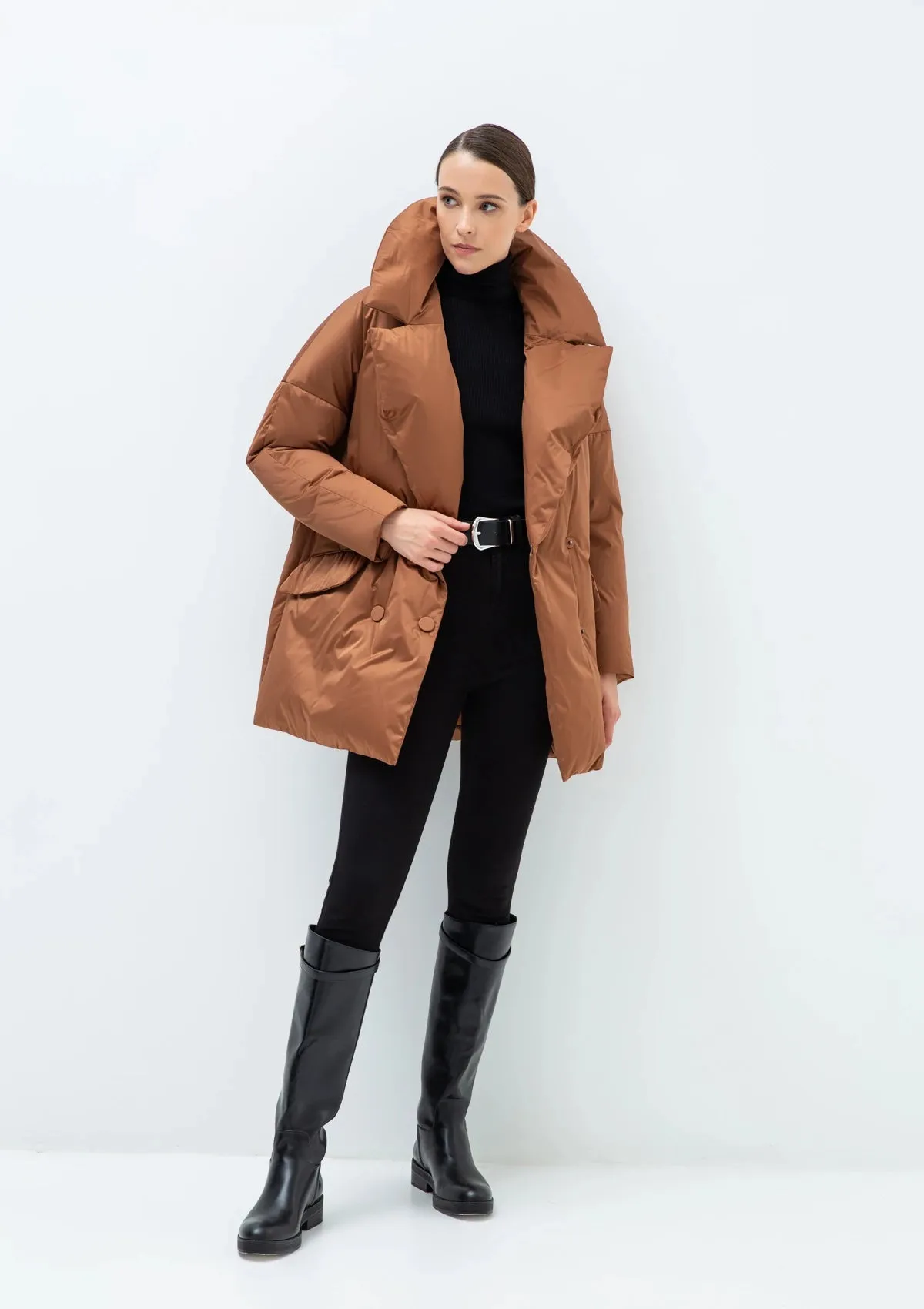 Aria Premium Down Fill Belted Jacket