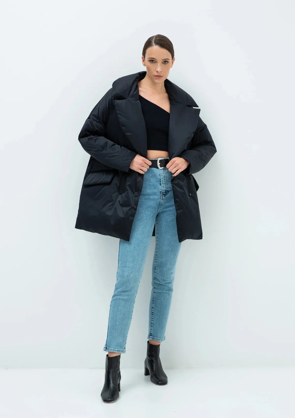 Aria Premium Down Fill Belted Jacket