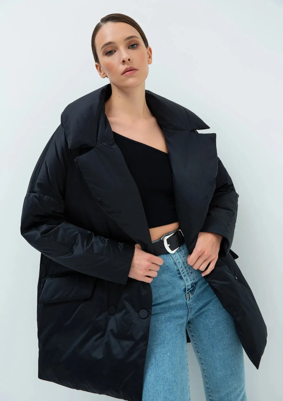 Aria Premium Down Fill Belted Jacket