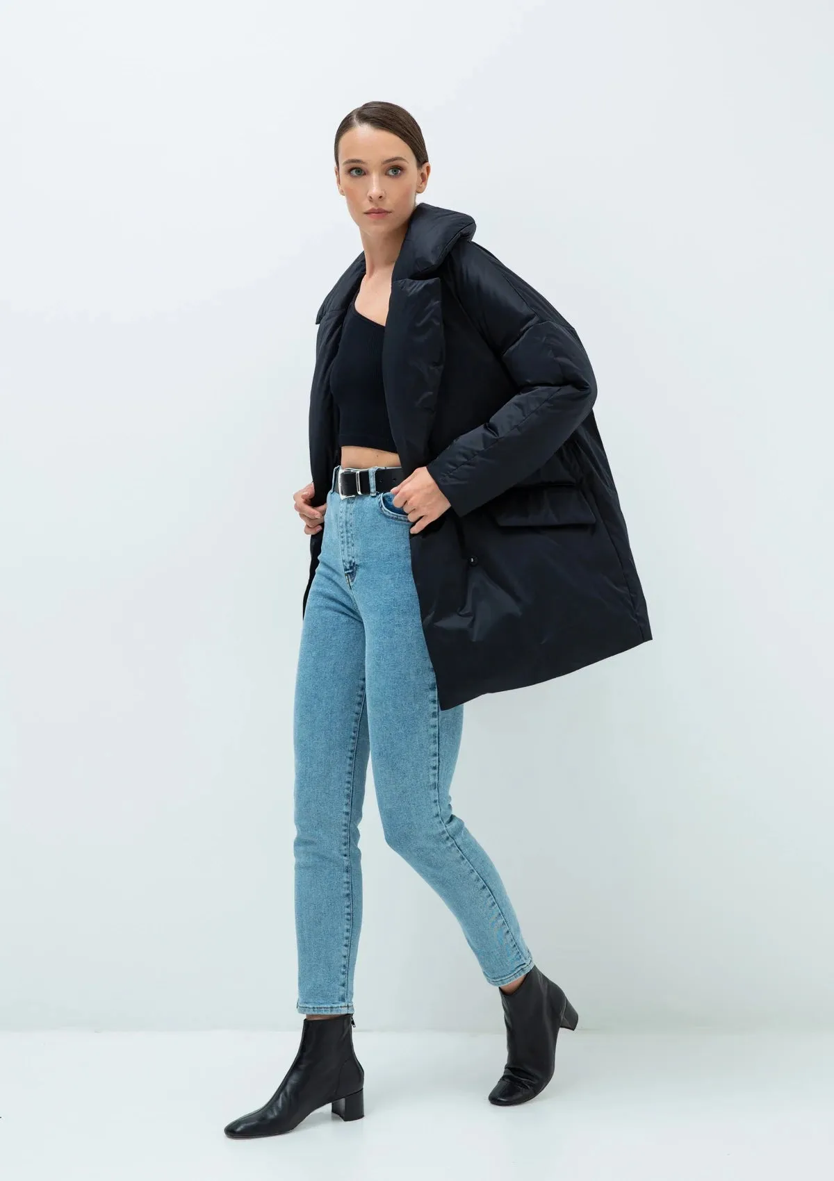 Aria Premium Down Fill Belted Jacket