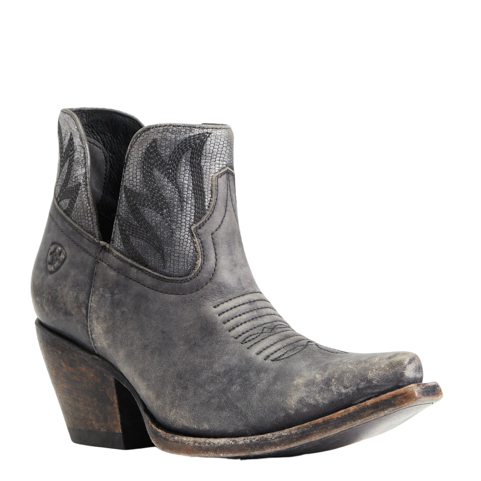 Ariat Ladies Hazel Black & Silver Metallic Snip Toe Booties 10040393
