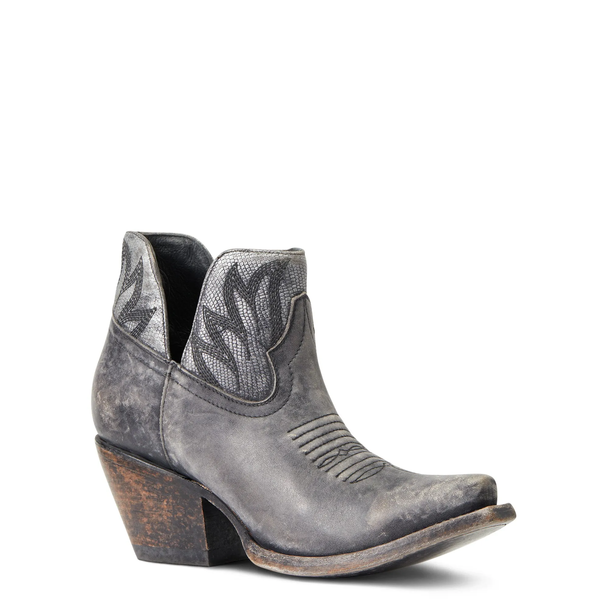 Ariat Ladies Hazel Black & Silver Metallic Snip Toe Booties 10040393
