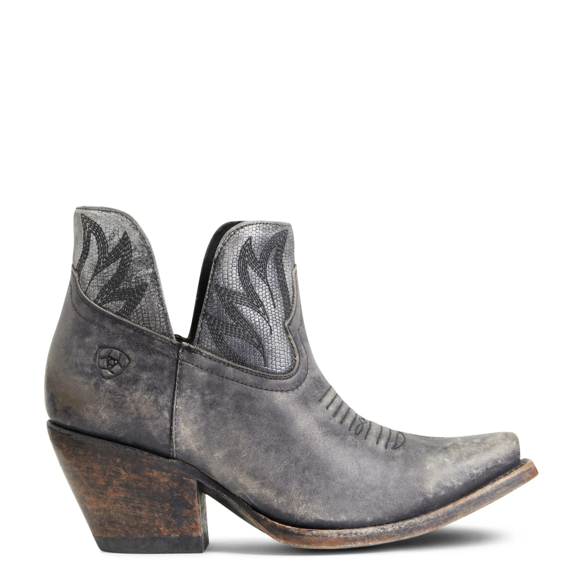 Ariat Ladies Hazel Black & Silver Metallic Snip Toe Booties 10040393