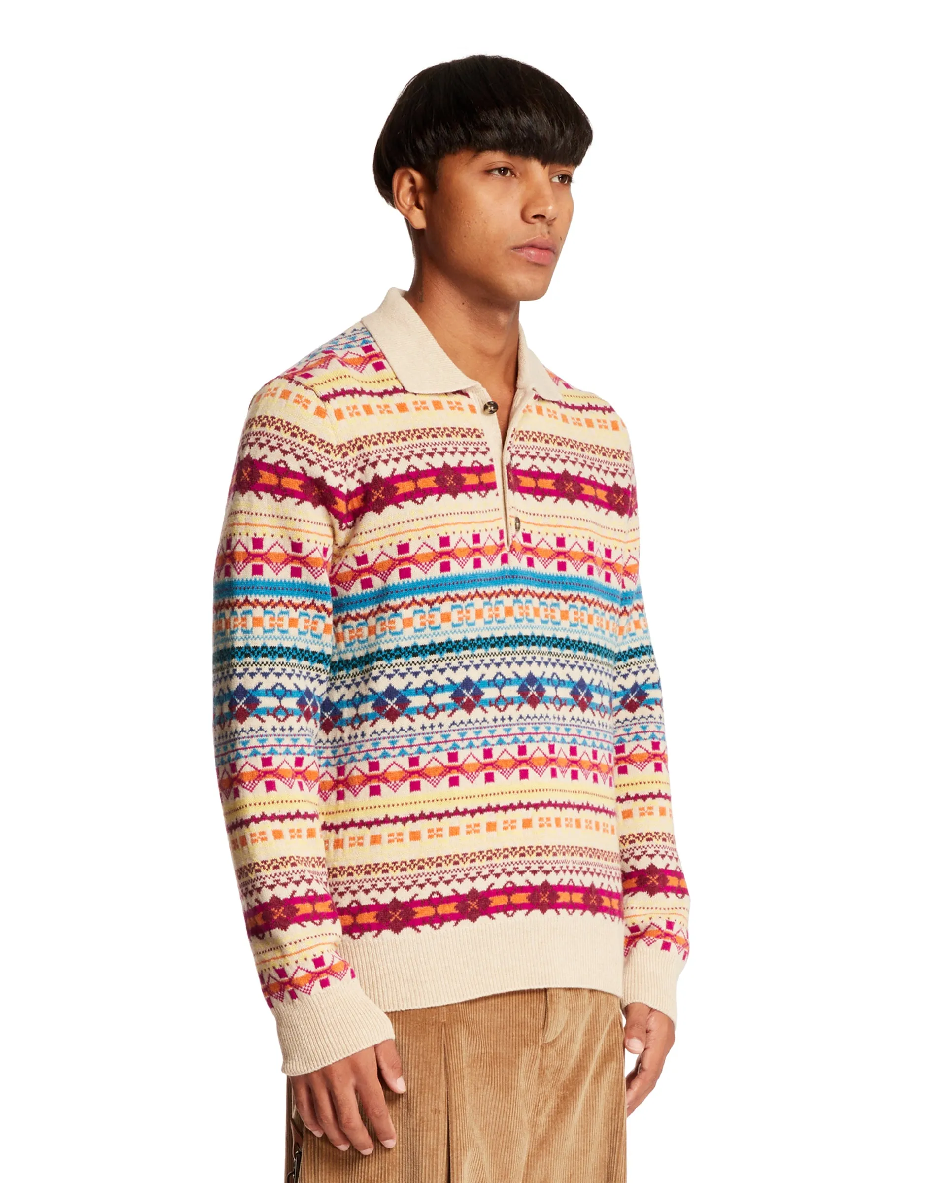 Beige Polo Sweater