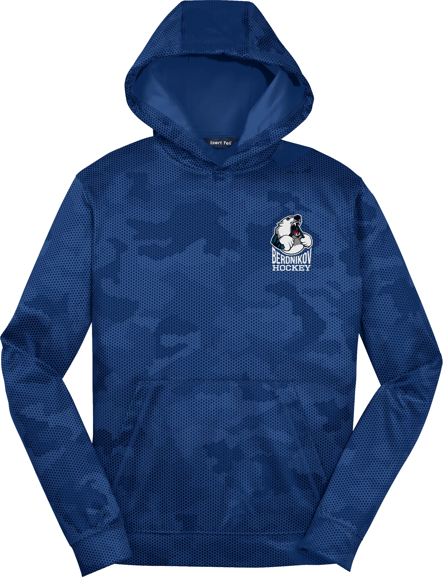 Berdnikov Bears Youth Sport-Wick CamoHex Fleece Hooded Pullover