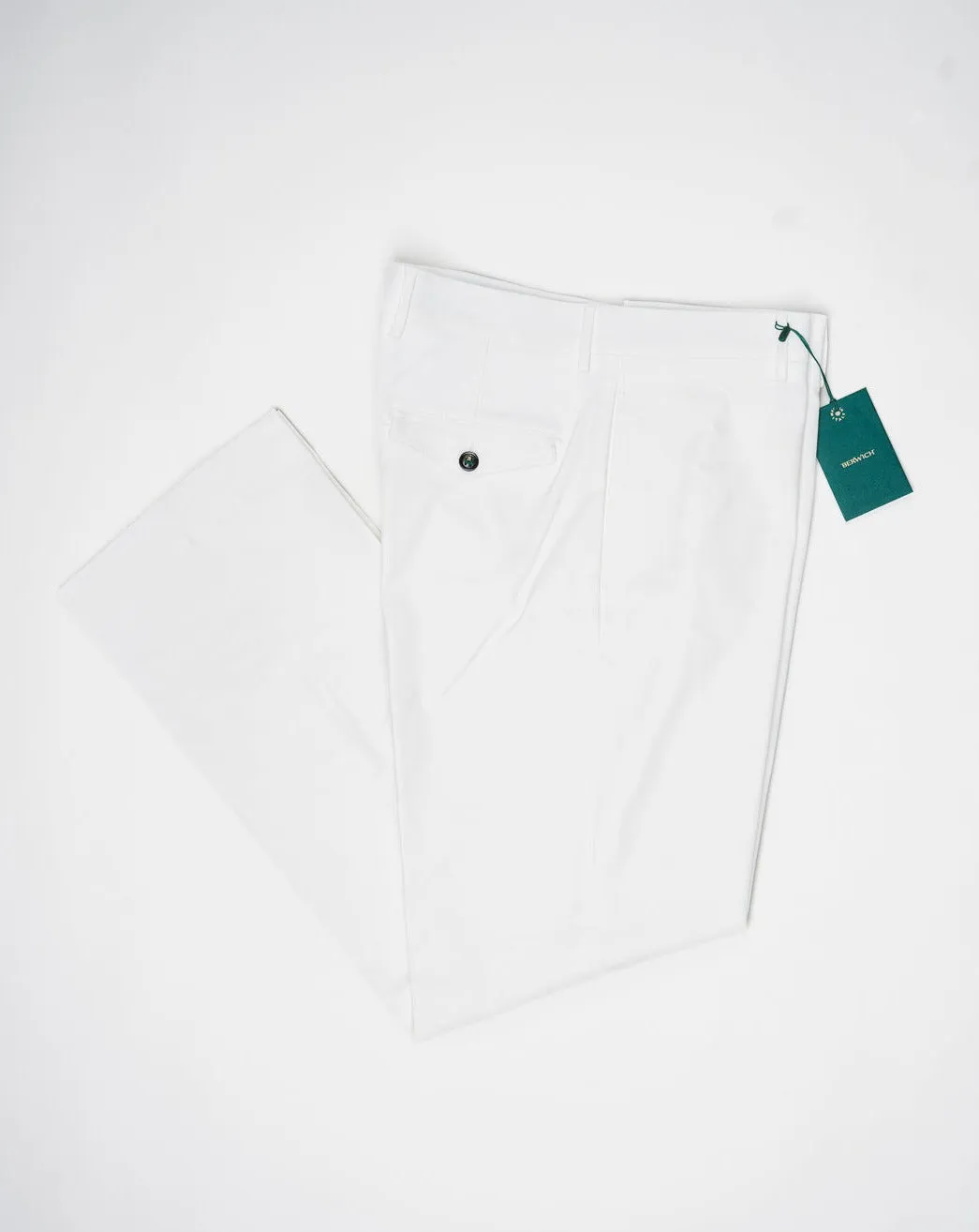 Berwich Wide Fit Cotton Chinos / Chalk