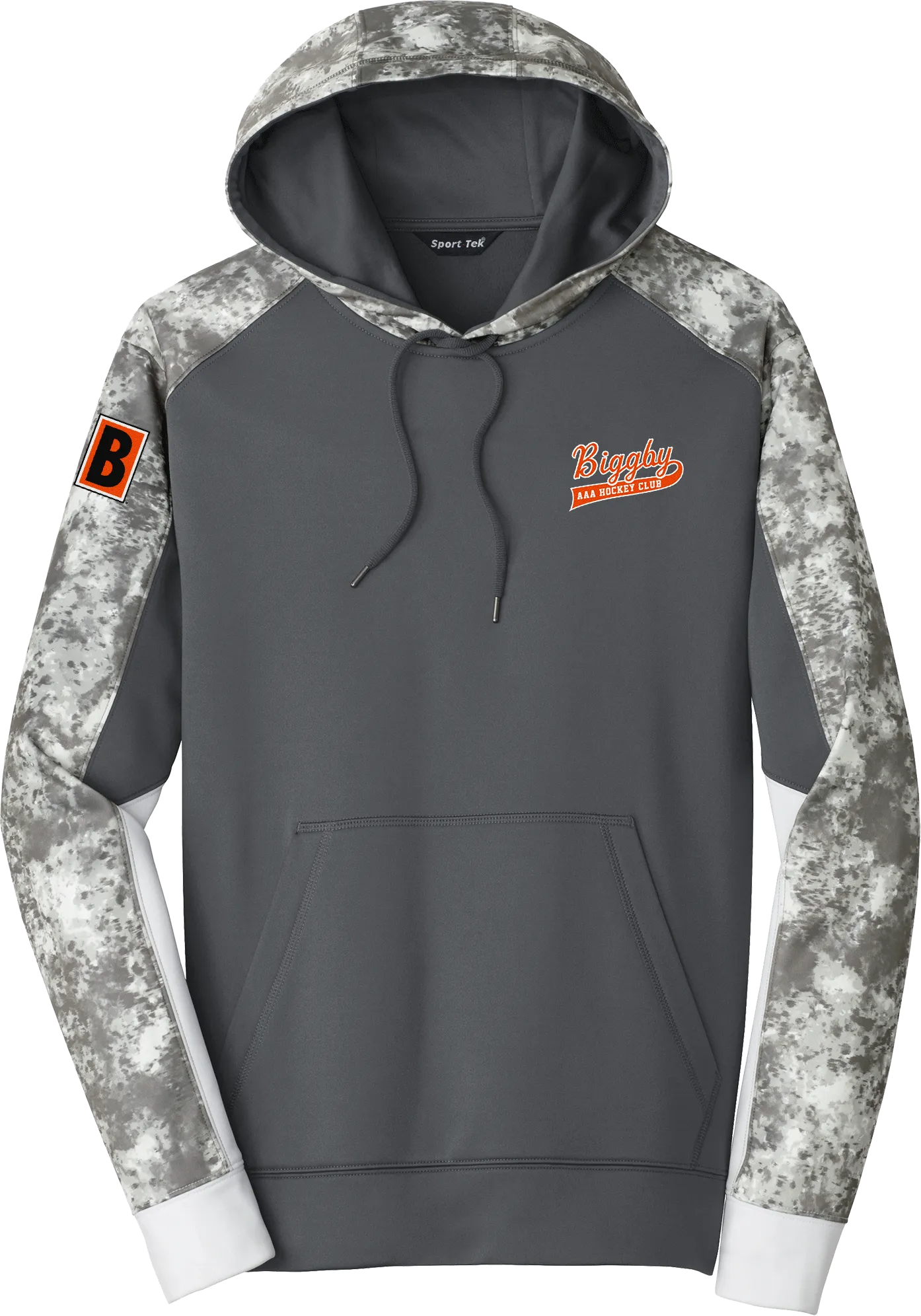 Biggby Coffee AAA Sport-Wick Mineral Freeze Fleece Colorblock Hooded Pullover