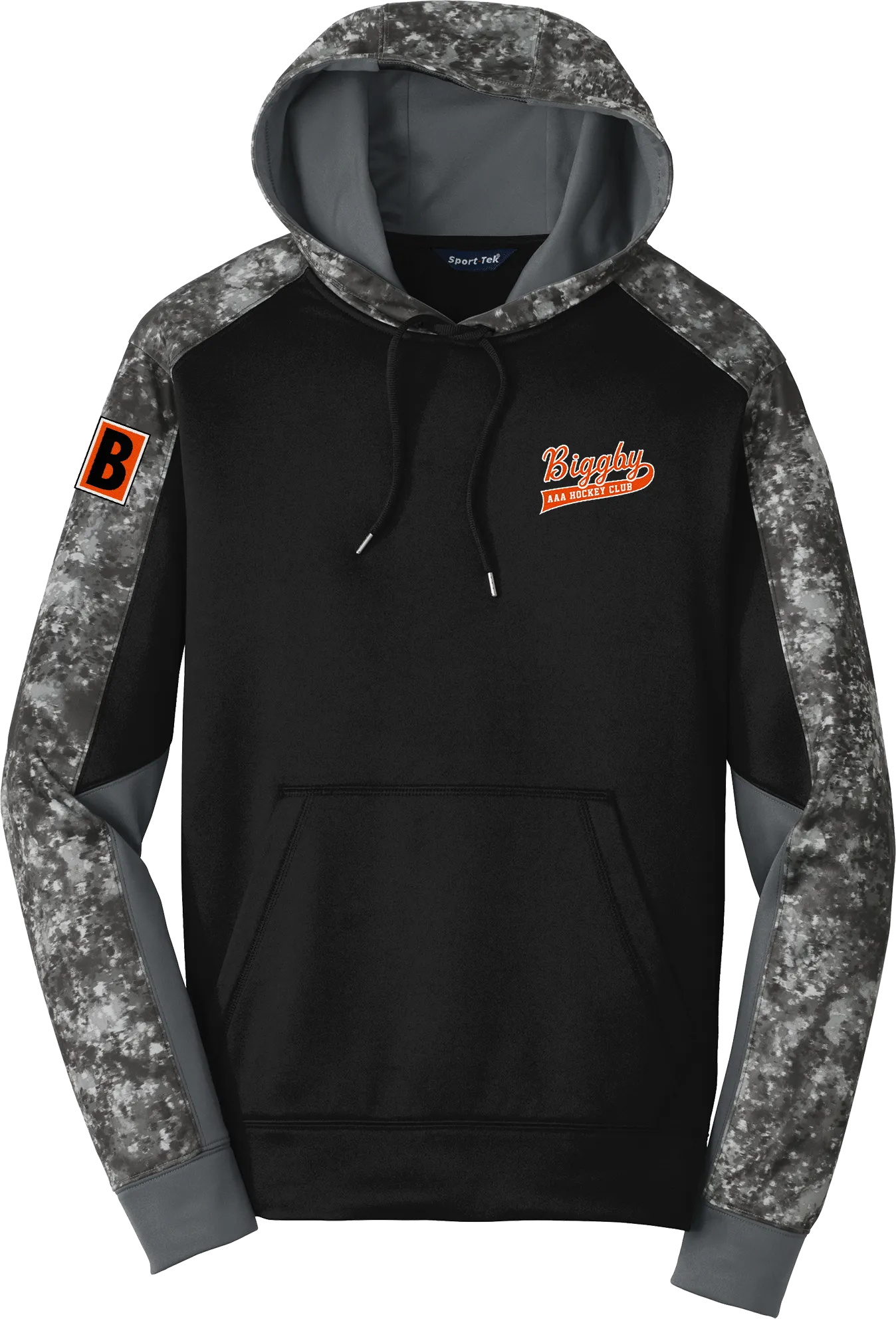 Biggby Coffee AAA Sport-Wick Mineral Freeze Fleece Colorblock Hooded Pullover