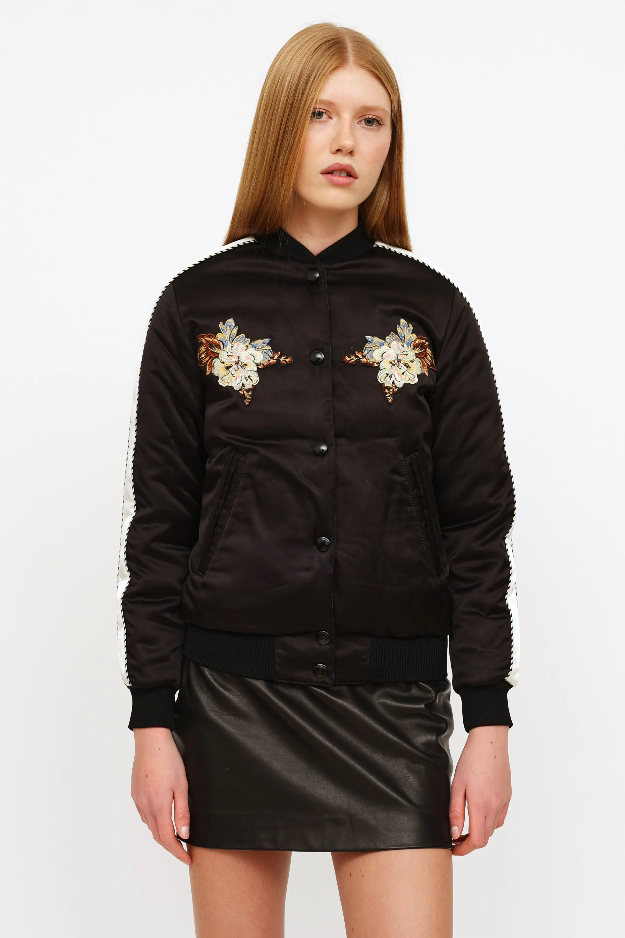 Black & Green Reversible Bomber Jacket