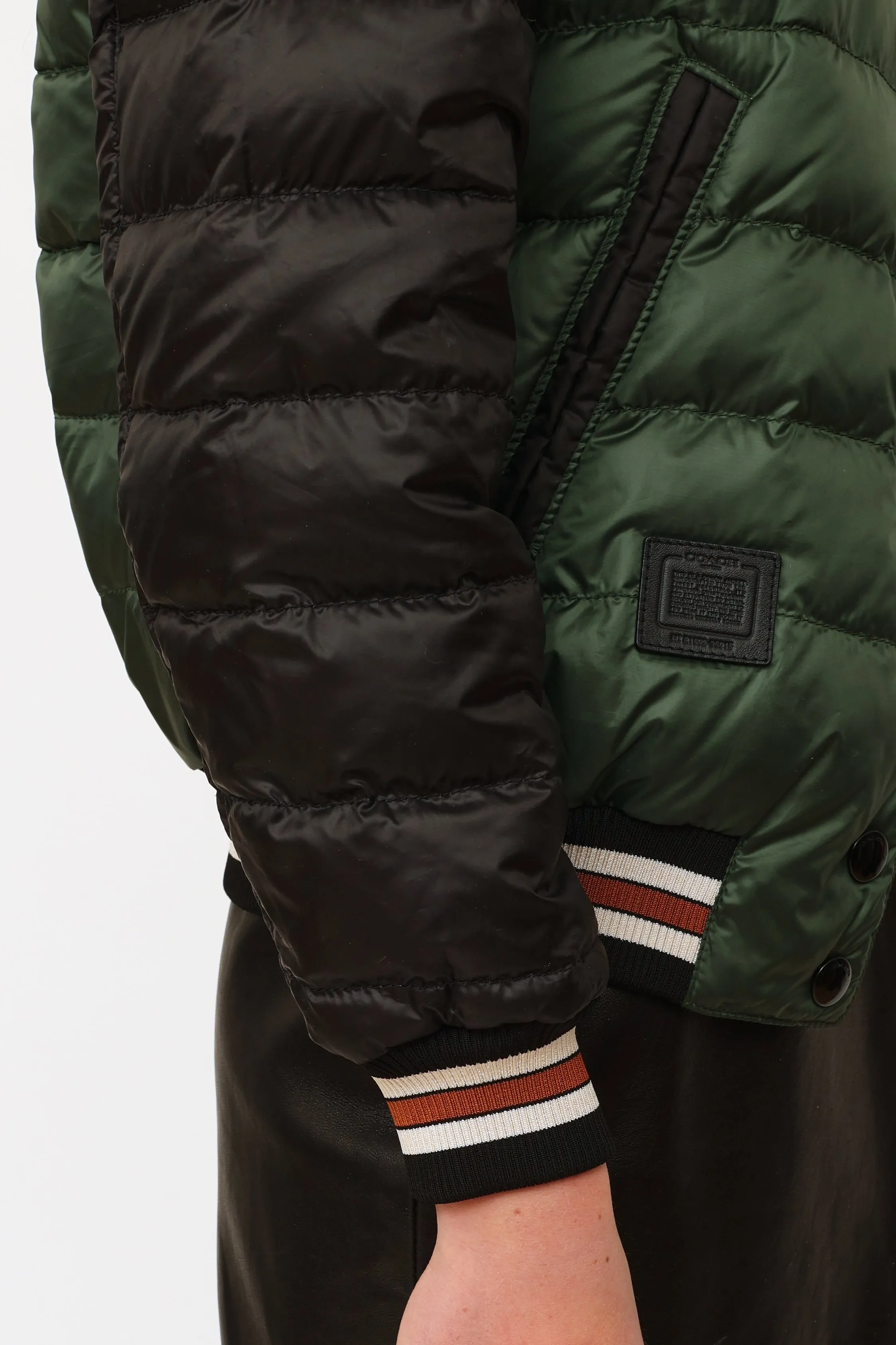 Black & Green Reversible Bomber Jacket