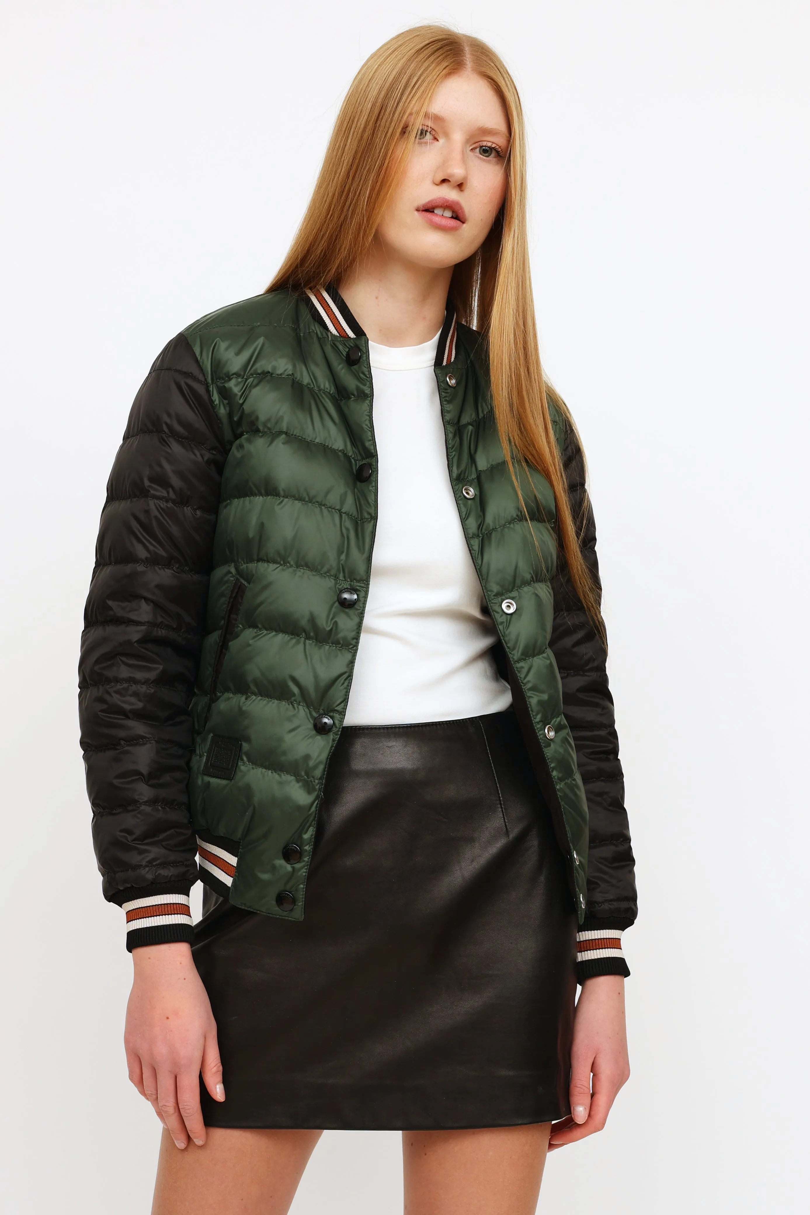 Black & Green Reversible Bomber Jacket
