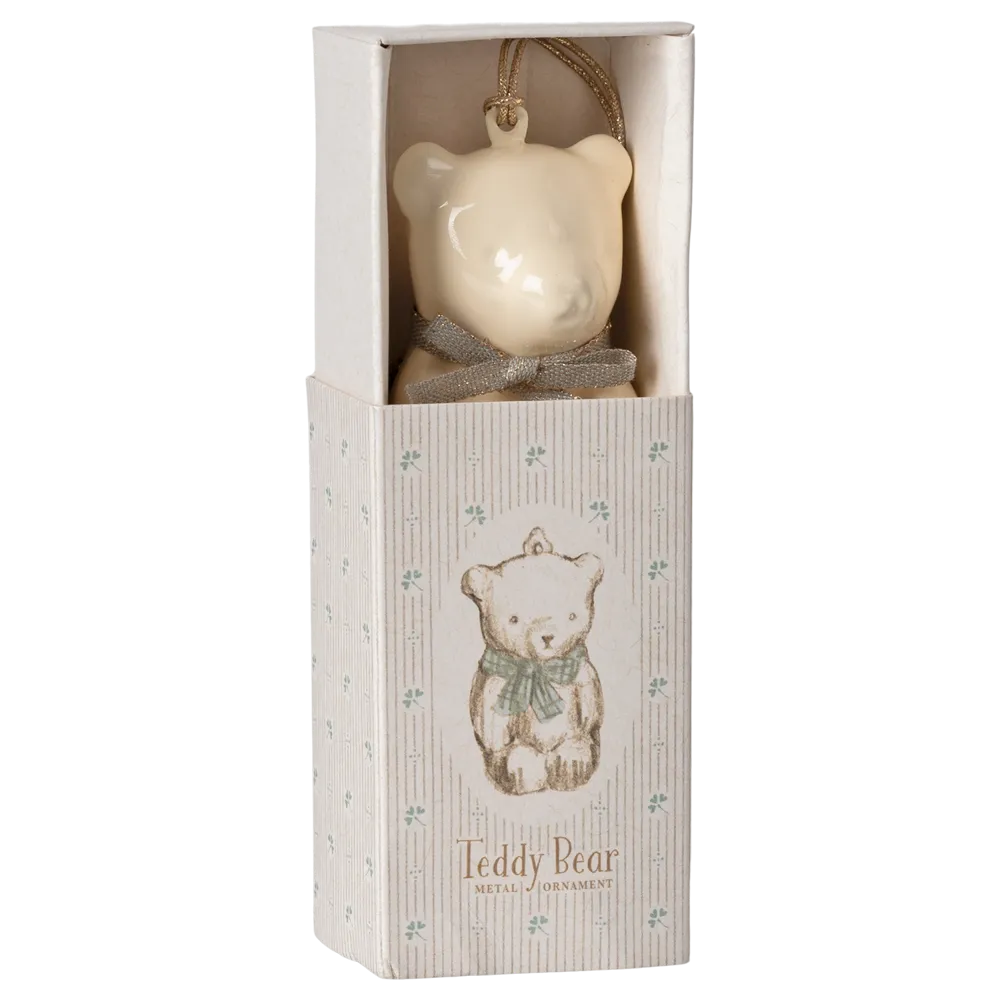 BLUE TEDDY BEAR METAL ORNAMENT BY MAILEG