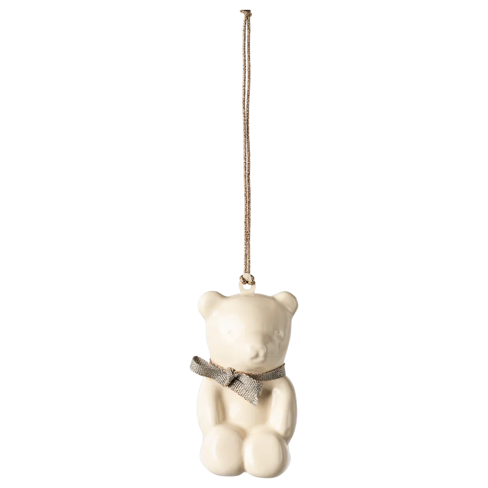 BLUE TEDDY BEAR METAL ORNAMENT BY MAILEG