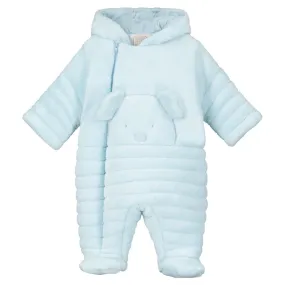 Blue Teddy Fleece Pramsuit