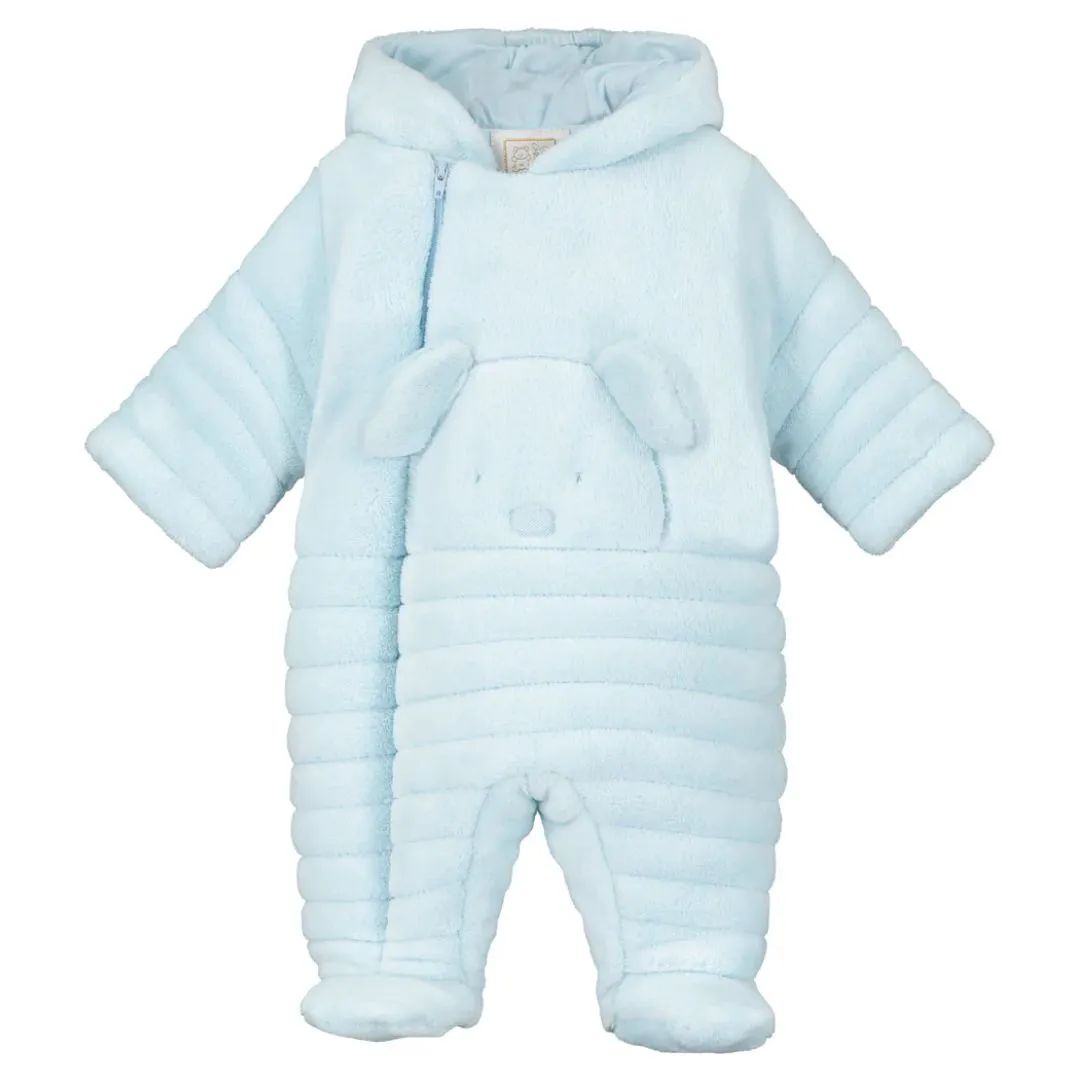 Blue Teddy Fleece Pramsuit