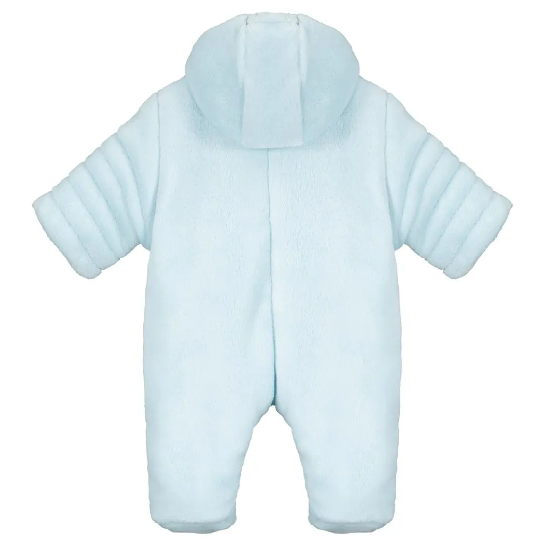 Blue Teddy Fleece Pramsuit