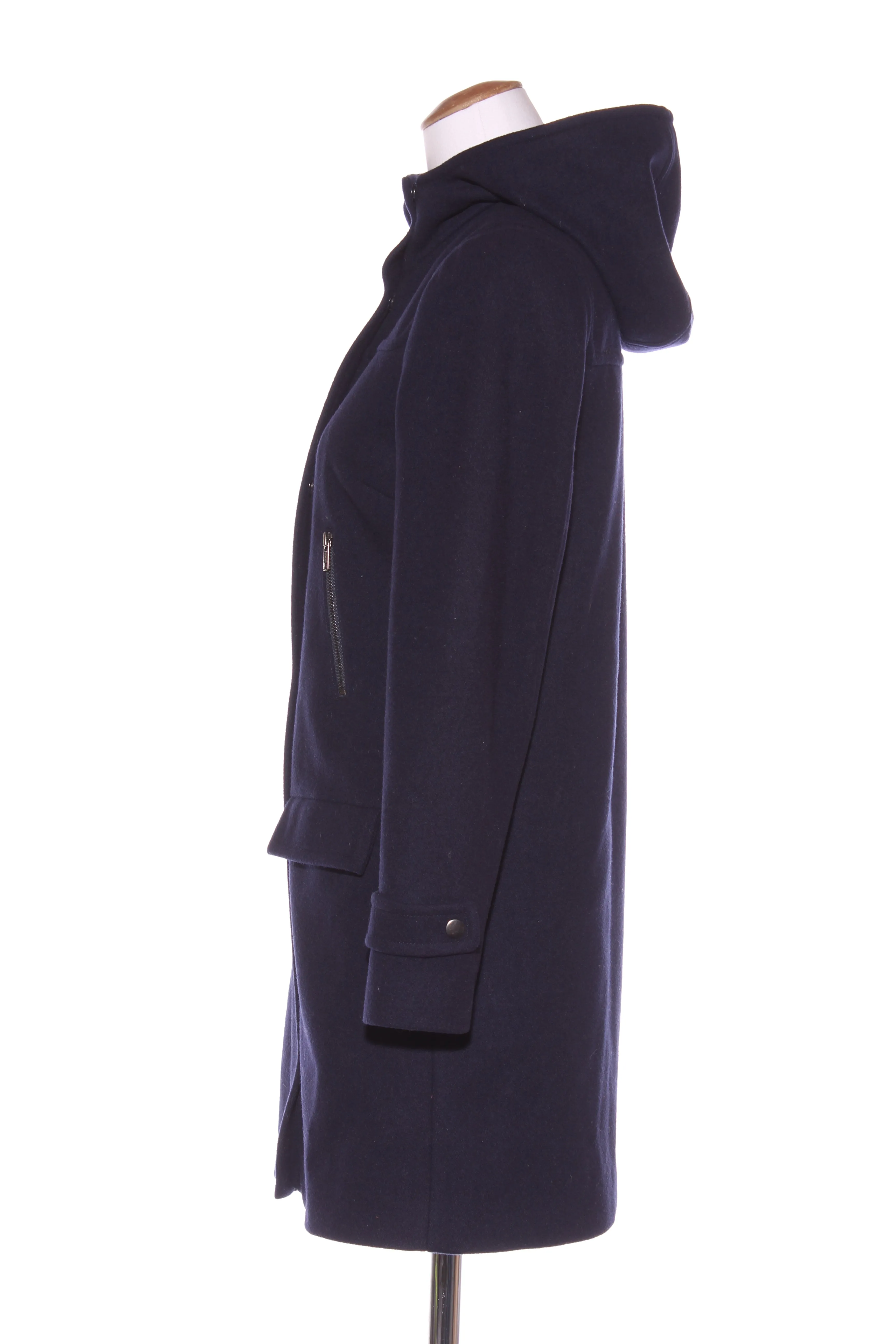 BODEN (UK) Wool blend navy hooded coat! 6-8