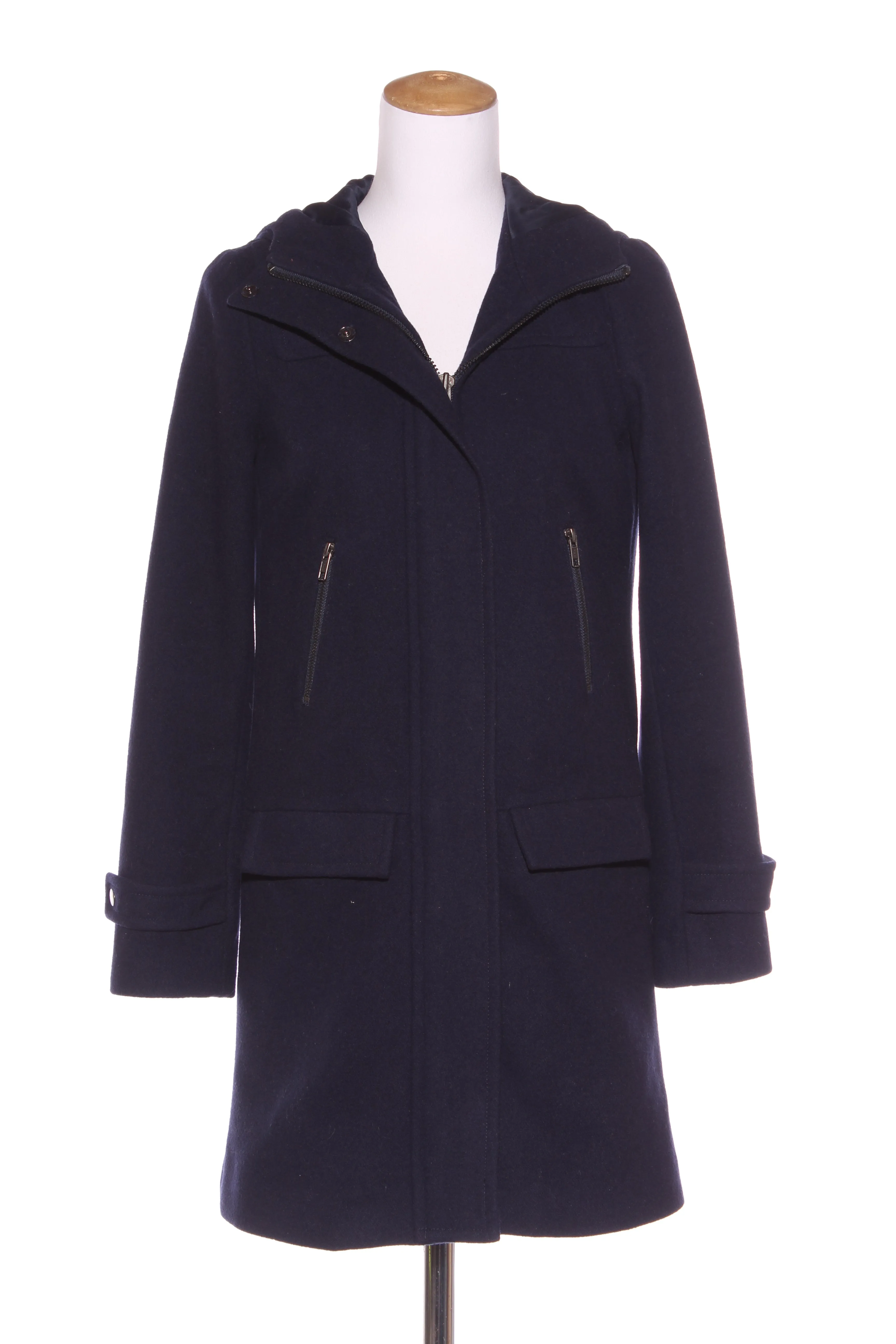 BODEN (UK) Wool blend navy hooded coat! 6-8