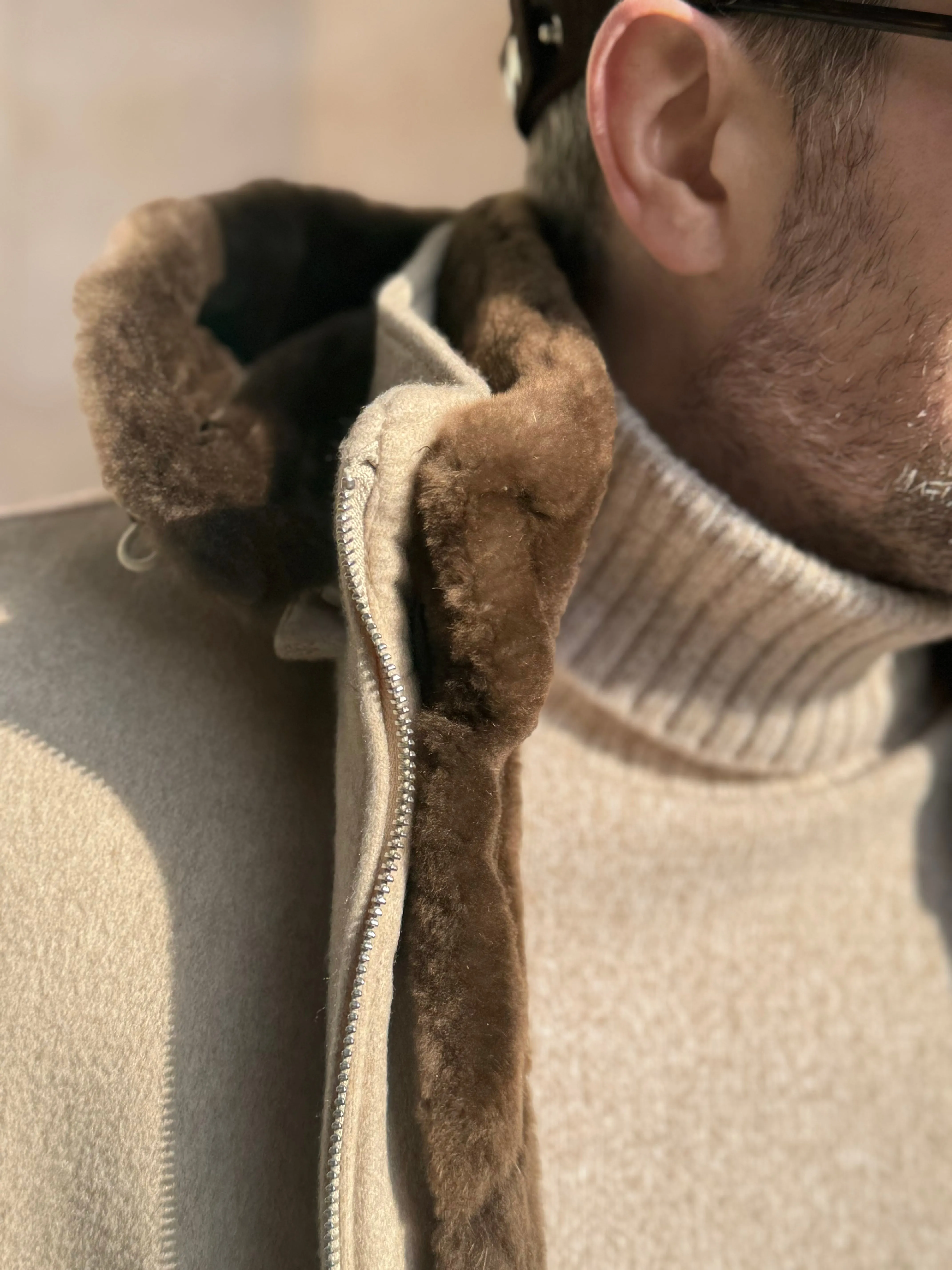 Bomber Hooded Full Fur - Cashmere Sand