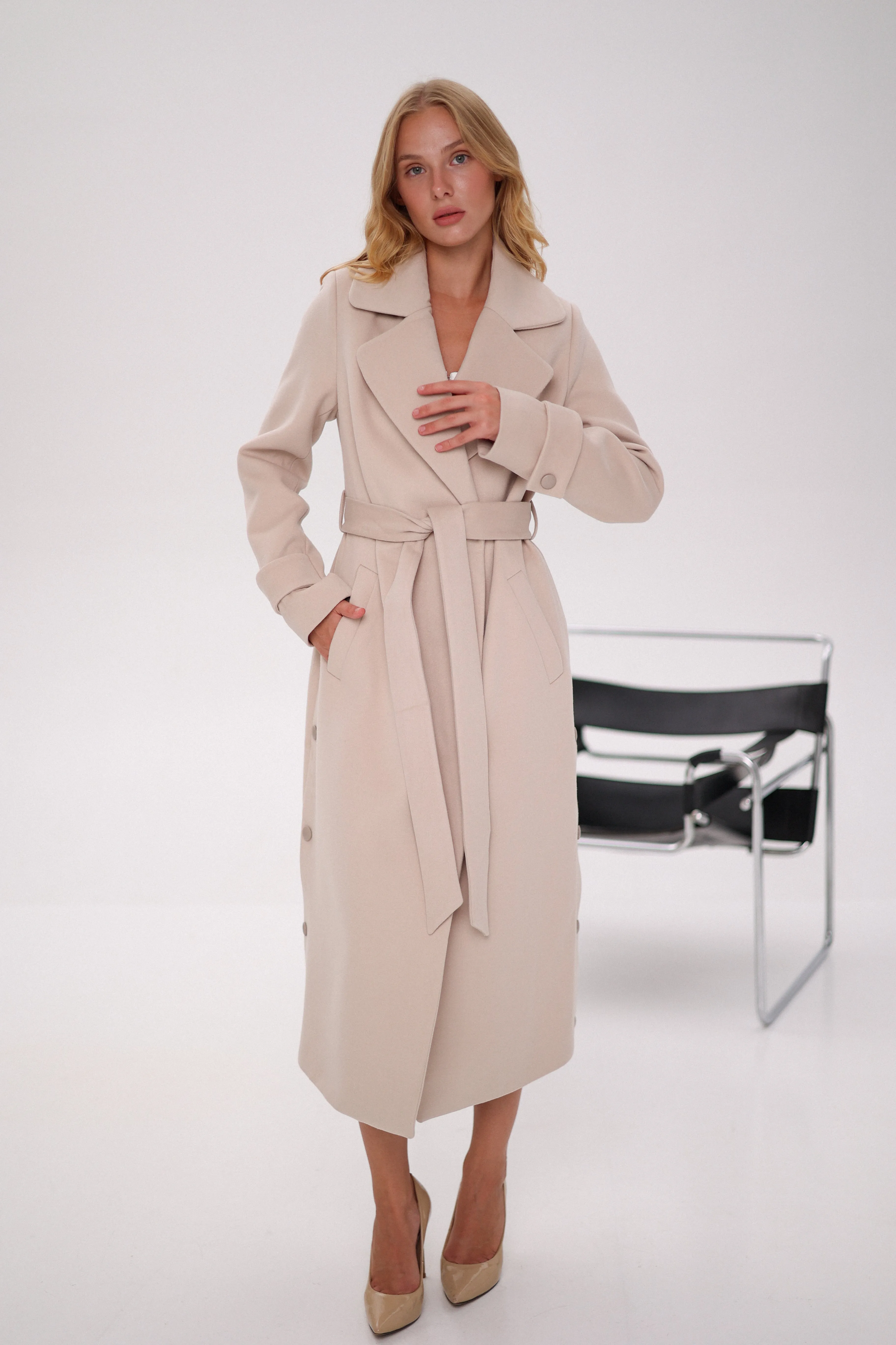 Camille Cashmere Belted Coat