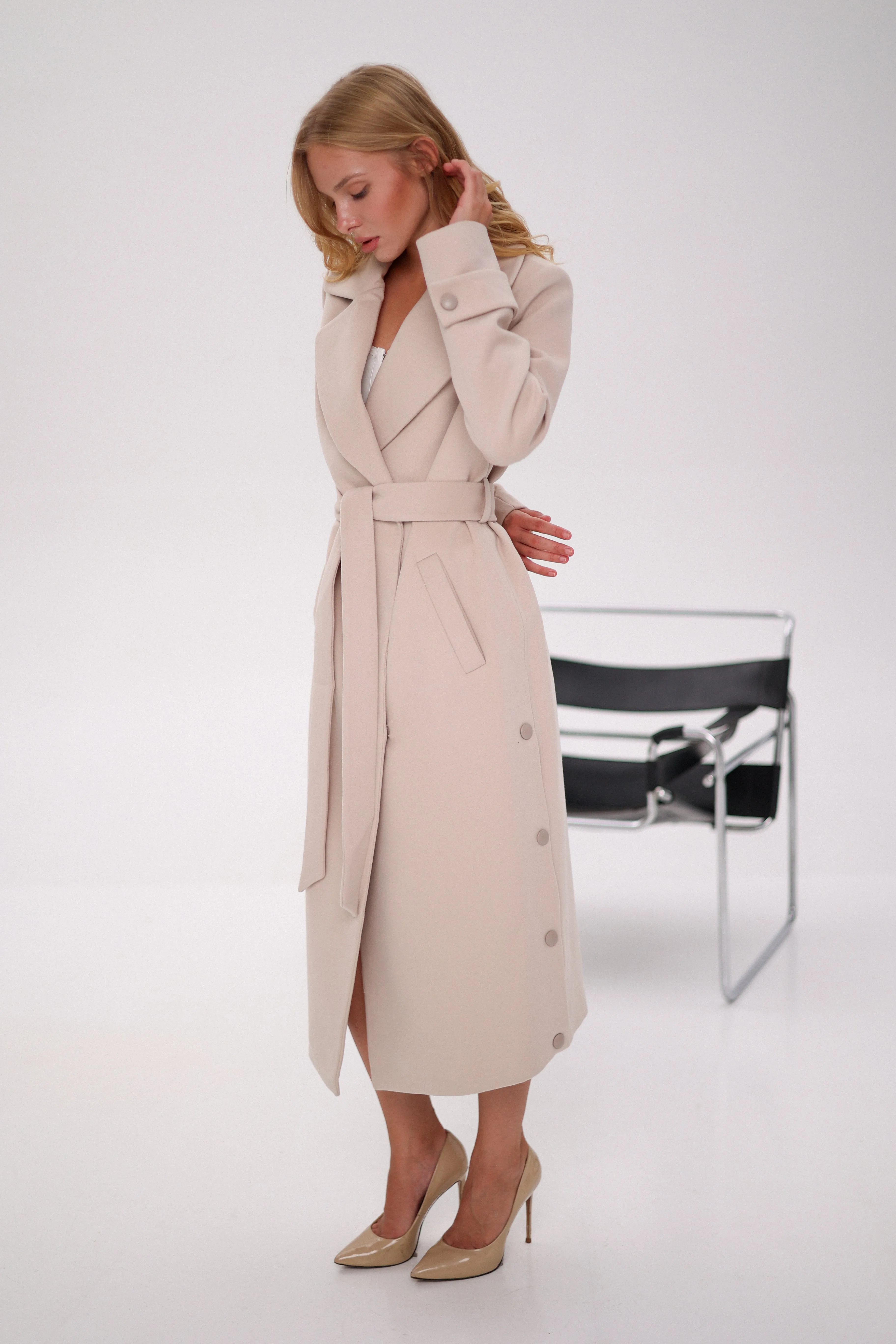 Camille Cashmere Belted Coat