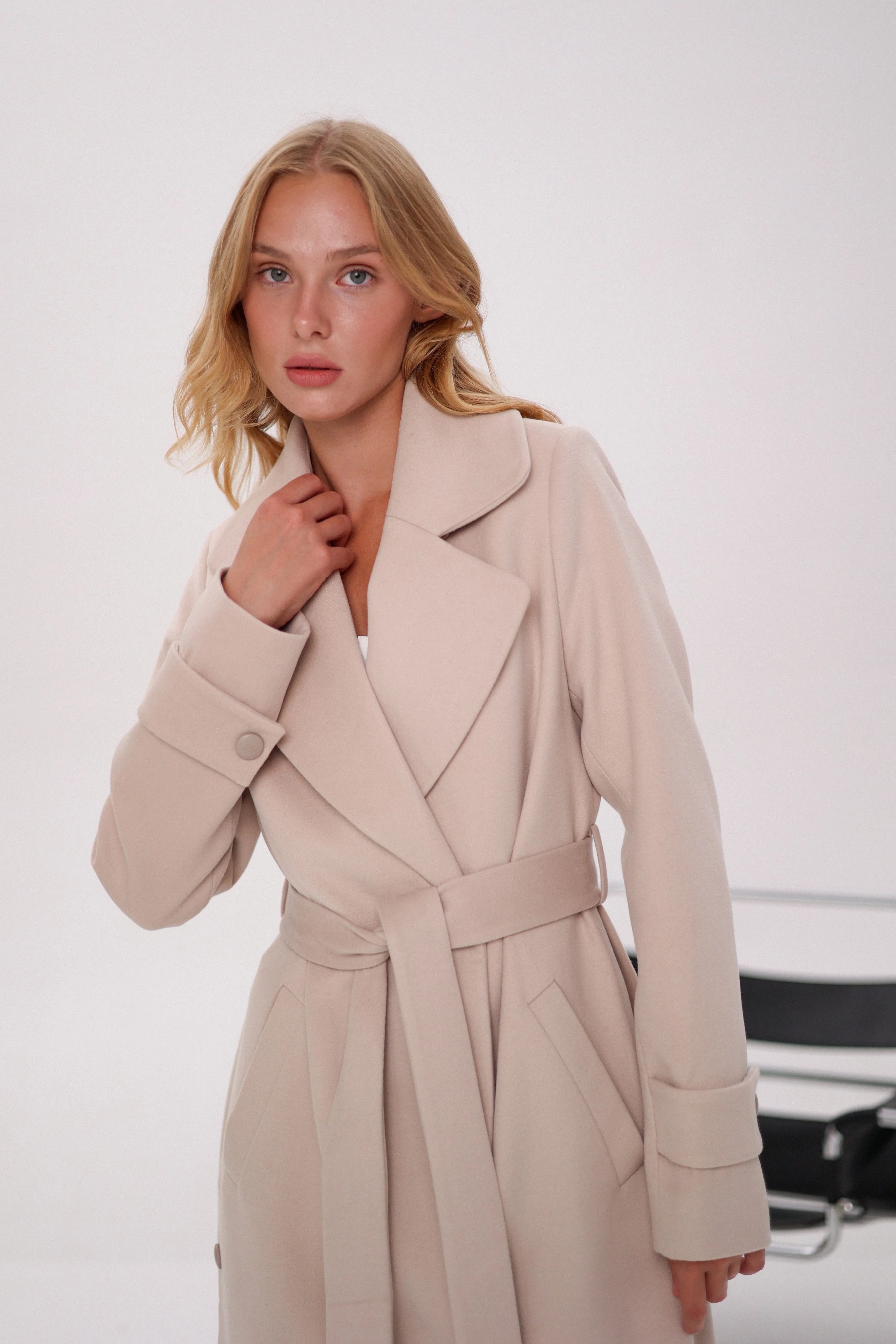 Camille Cashmere Belted Coat