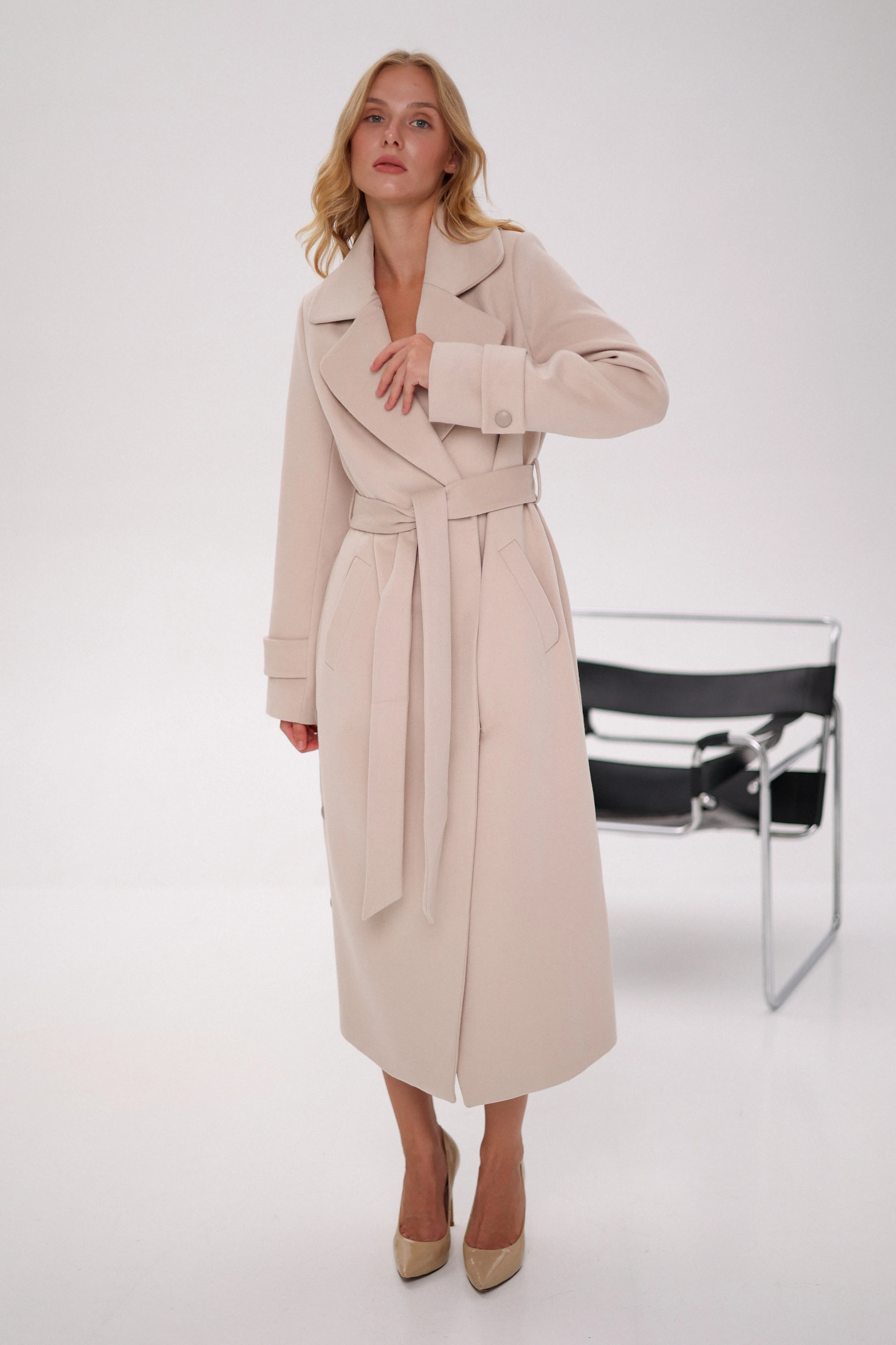 Camille Cashmere Belted Coat