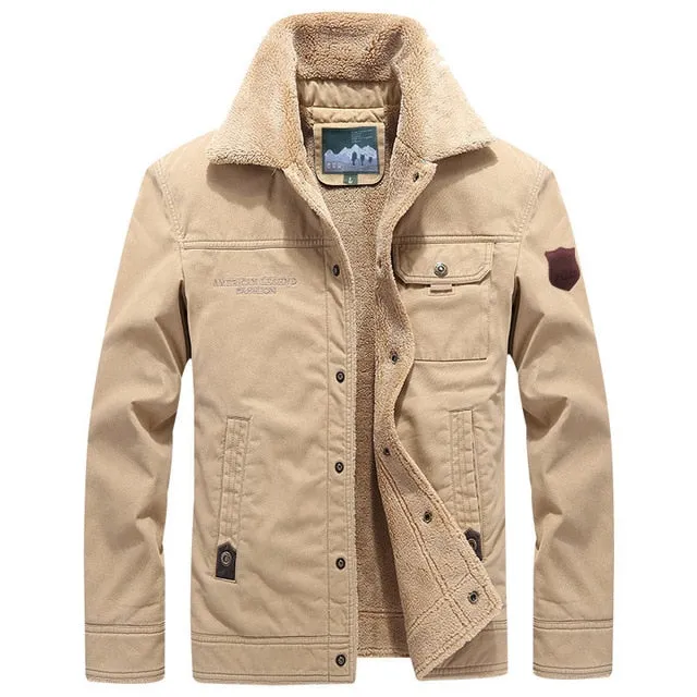 Cashmere Winter Jacket Men Thicken Warm Liner Outwear Male Windbreaker Military Bomber Jackets Chaqueta Hombre Plus Size M-4XL
