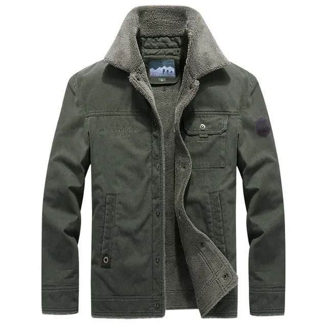 Cashmere Winter Jacket Men Thicken Warm Liner Outwear Male Windbreaker Military Bomber Jackets Chaqueta Hombre Plus Size M-4XL
