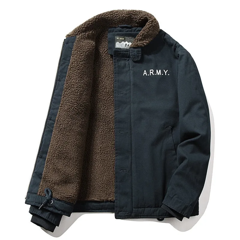 Cashmere Winter Jacket Men Thicken Warm Liner Outwear Male Windbreaker Military Bomber Jackets Chaqueta Hombre Plus Size M-4XL
