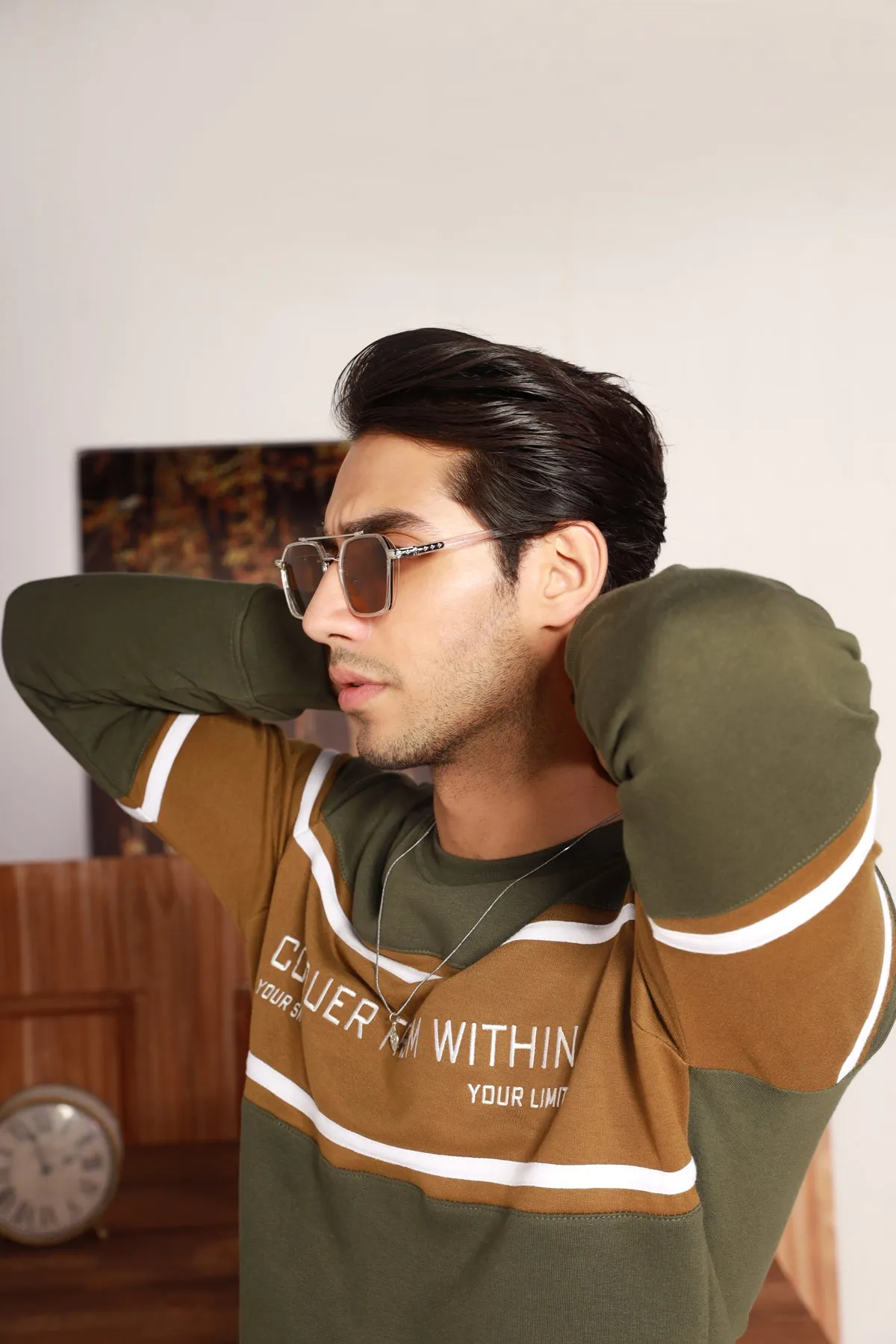 Conquer Khaki Green Sweatshirt - W22 - MSW036R