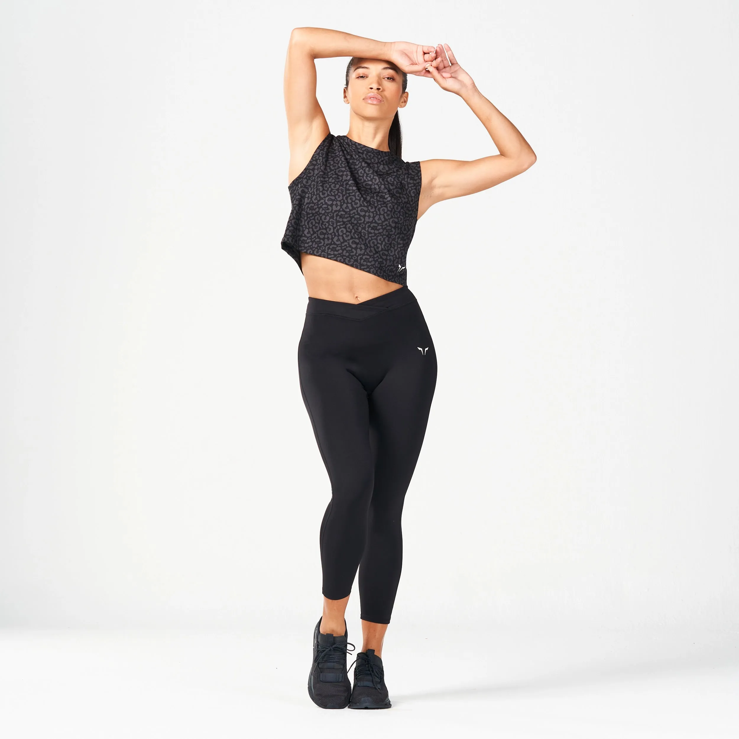 Core Crop Tank - Black Leopard
