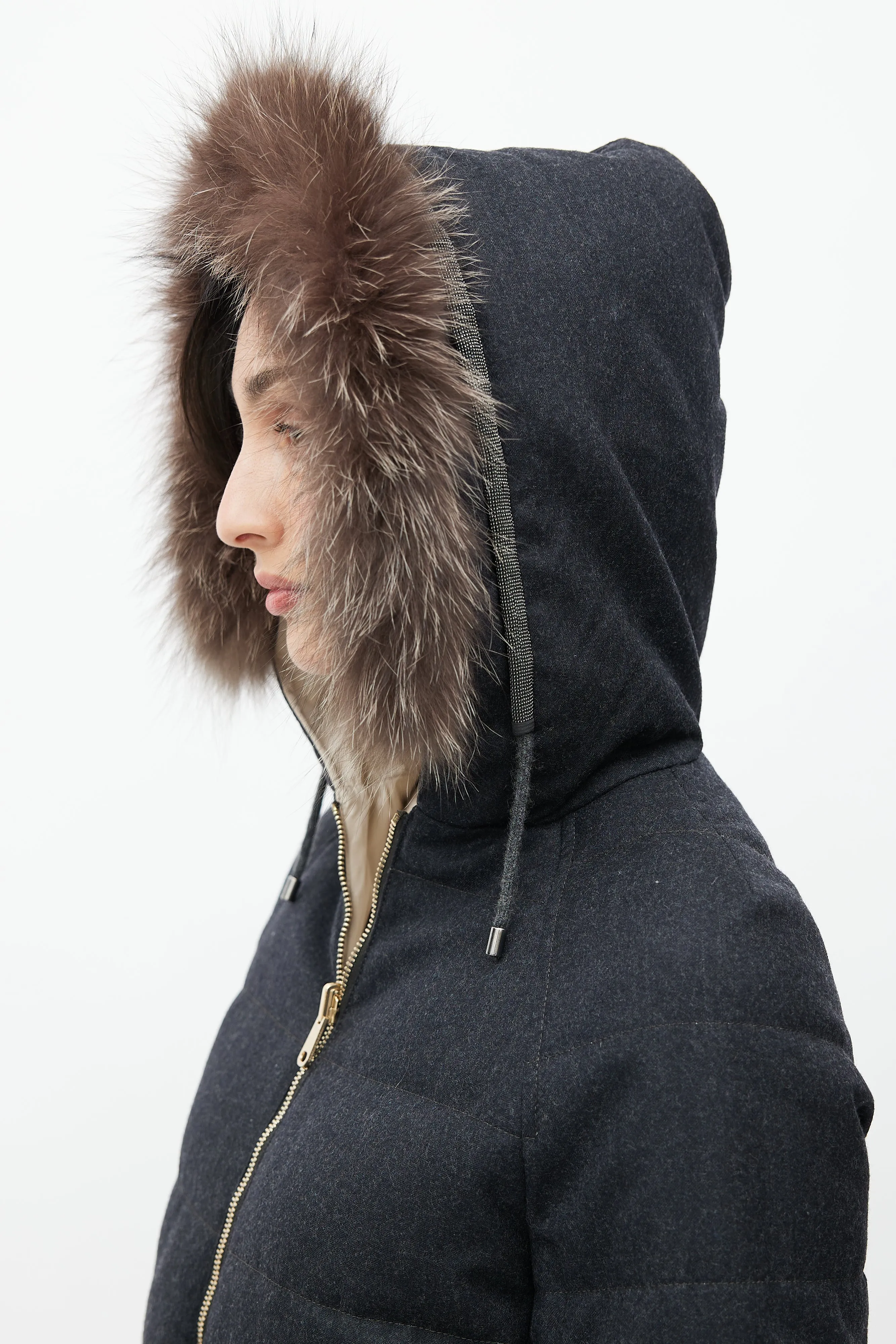 Dark Grey & Beige Reversible Jacket