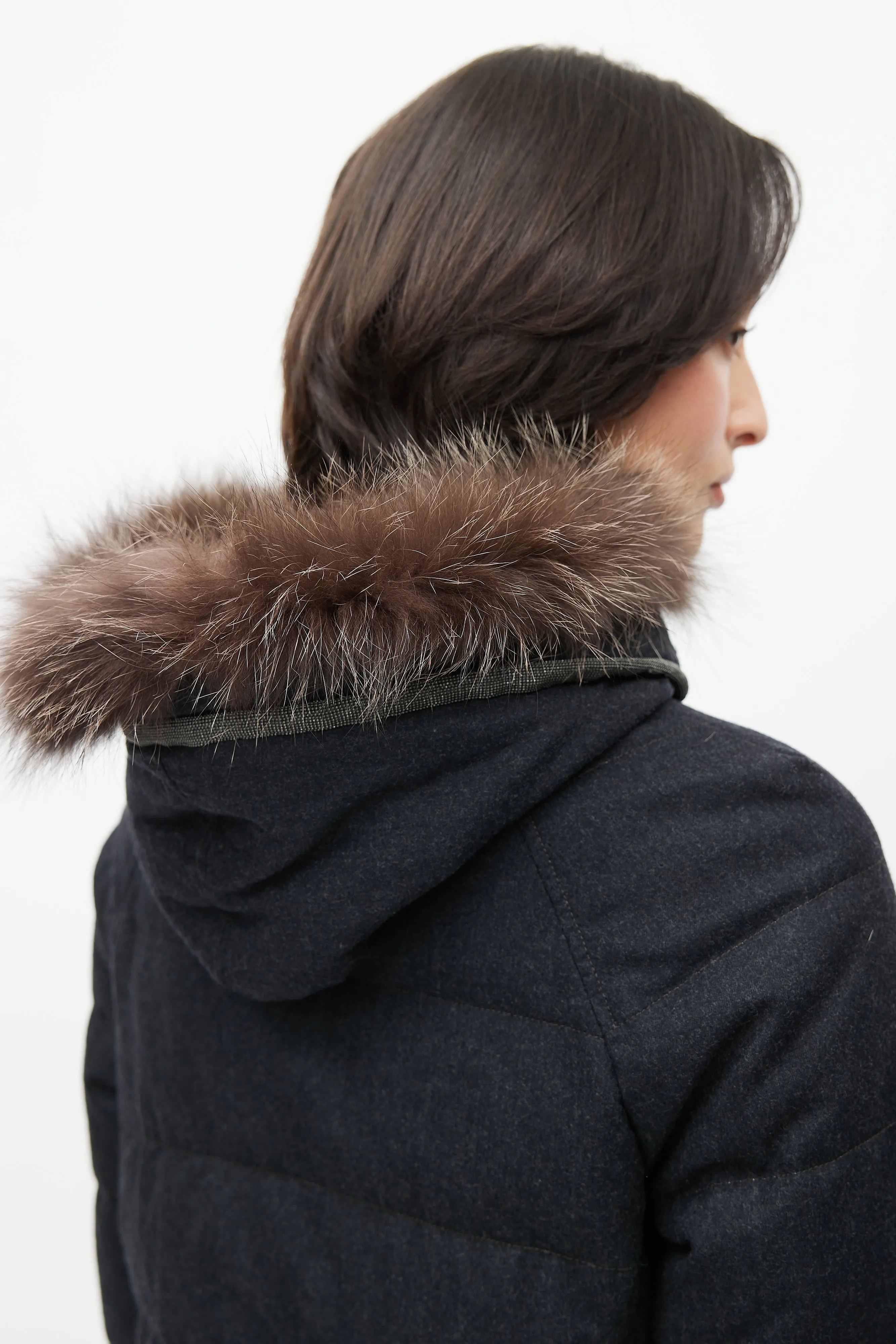Dark Grey & Beige Reversible Jacket