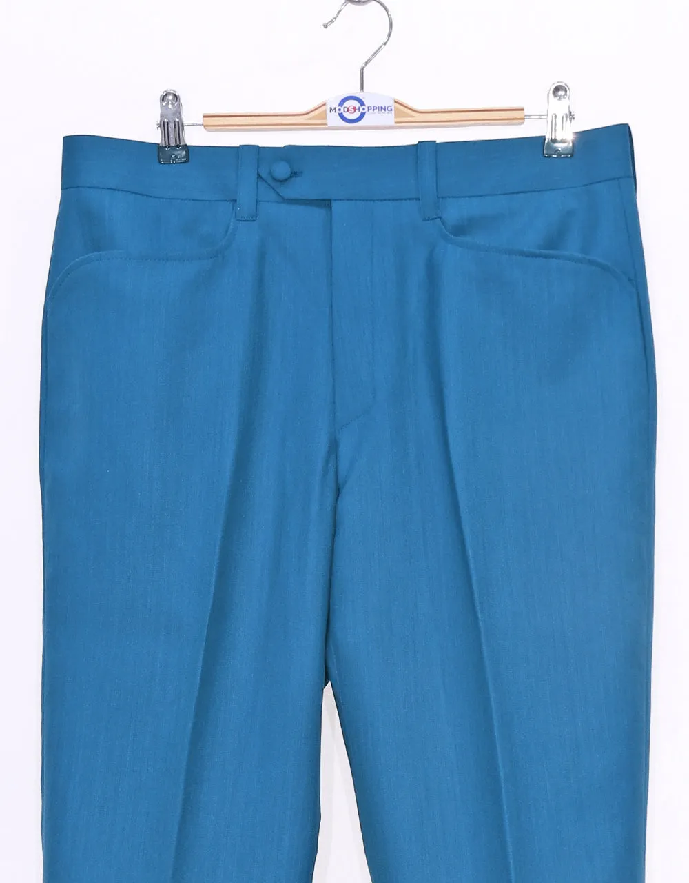 Deep Sky Blue Herringbone 3 Piece Suit
