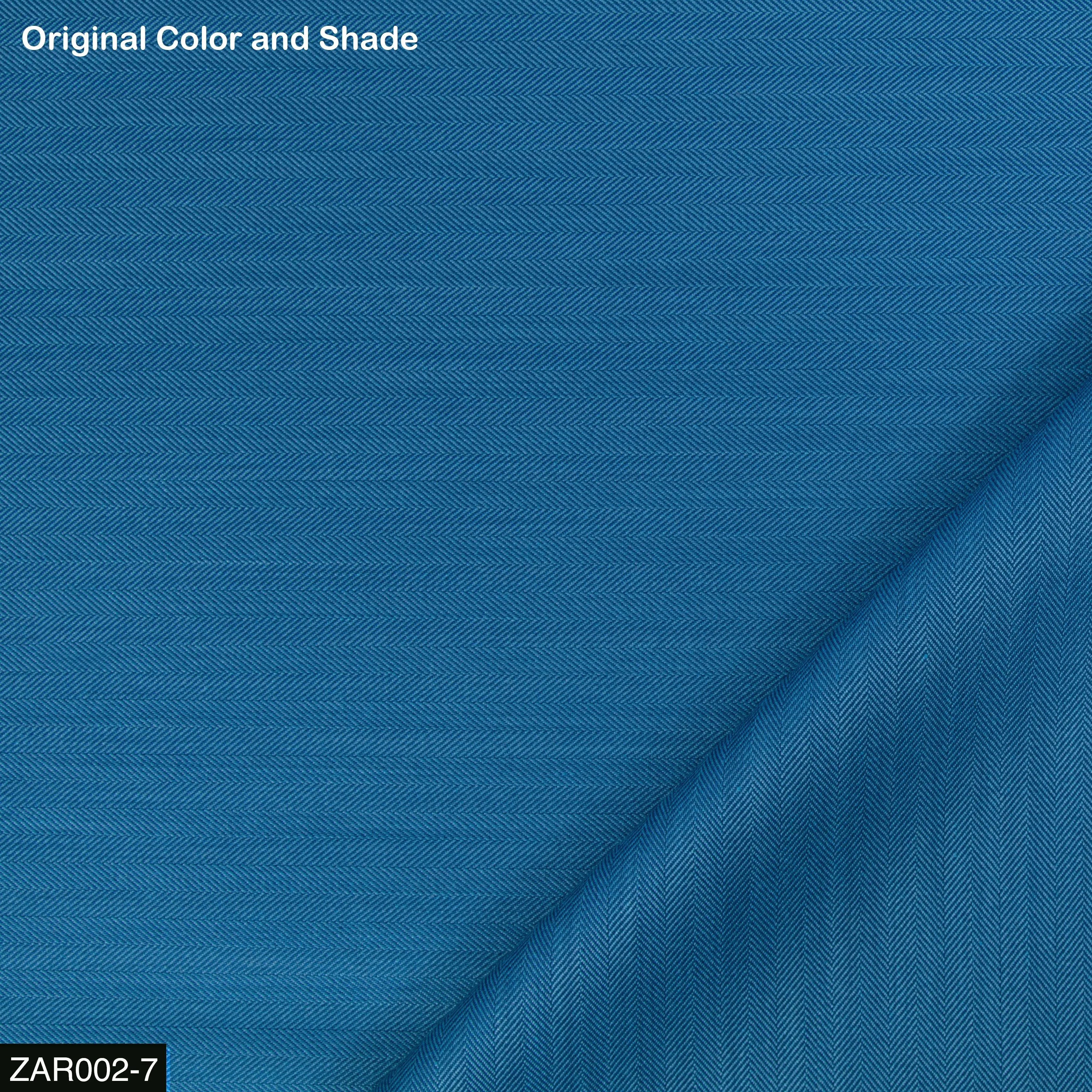 Deep Sky Blue Herringbone 3 Piece Suit