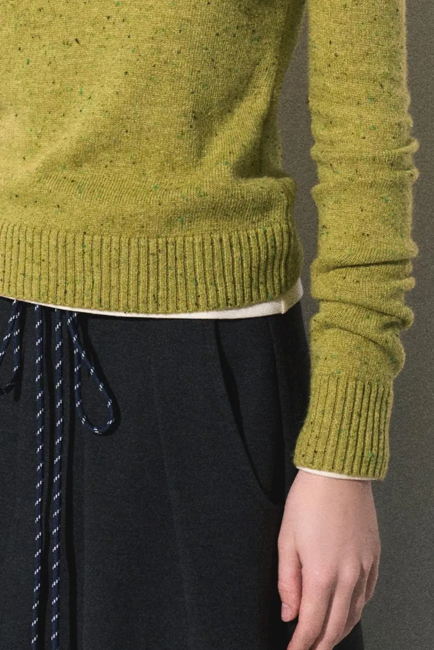 Dots Wool Knit Polo Sweater