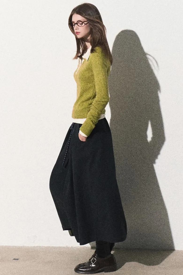 Dots Wool Knit Polo Sweater