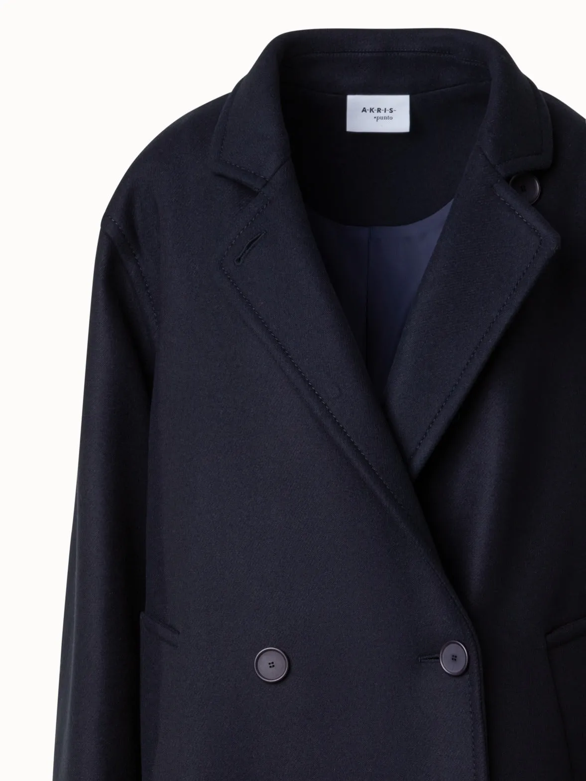 Double-Breasted Long Coat in Wool Felt
