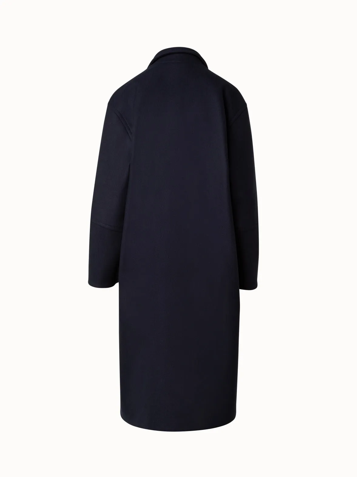 Double-Breasted Long Coat in Wool Felt