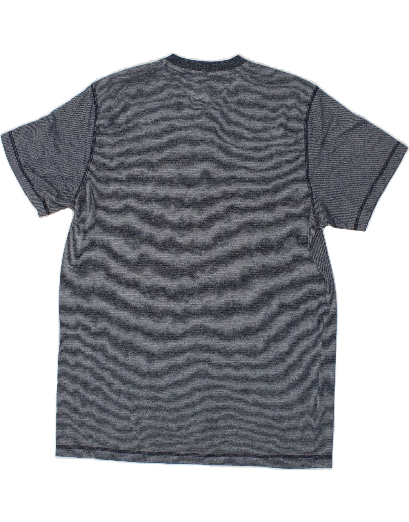 EDDIE BAUER Mens T-Shirt Top Large Navy Blue Striped Cotton