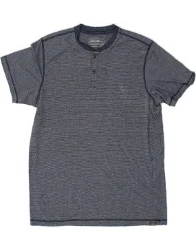 EDDIE BAUER Mens T-Shirt Top Large Navy Blue Striped Cotton